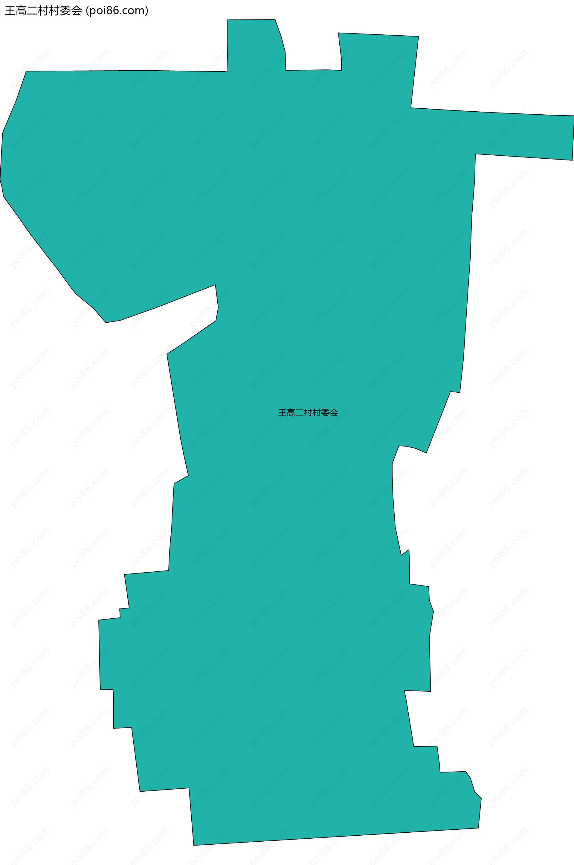 王高二村村委会边界地图