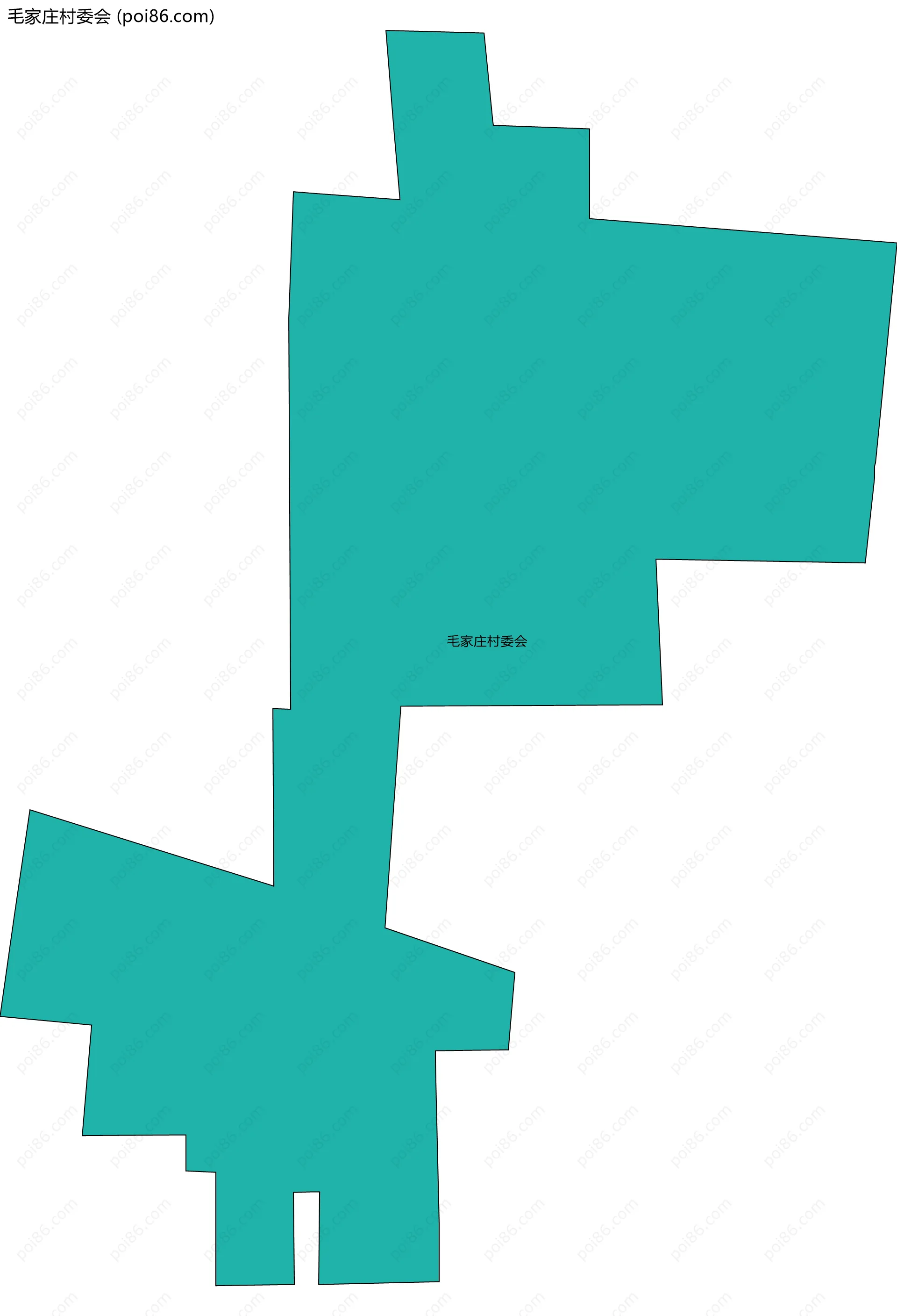 毛家庄村委会边界地图