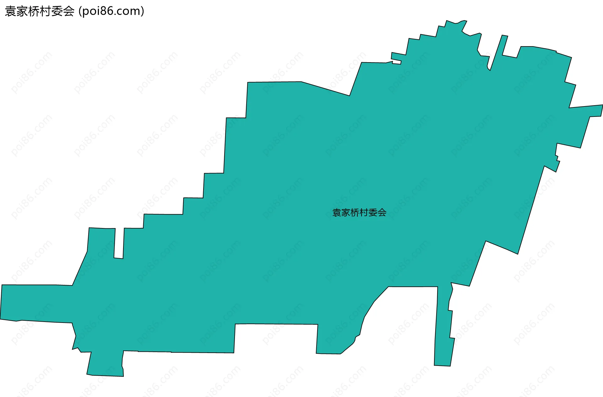 袁家桥村委会边界地图