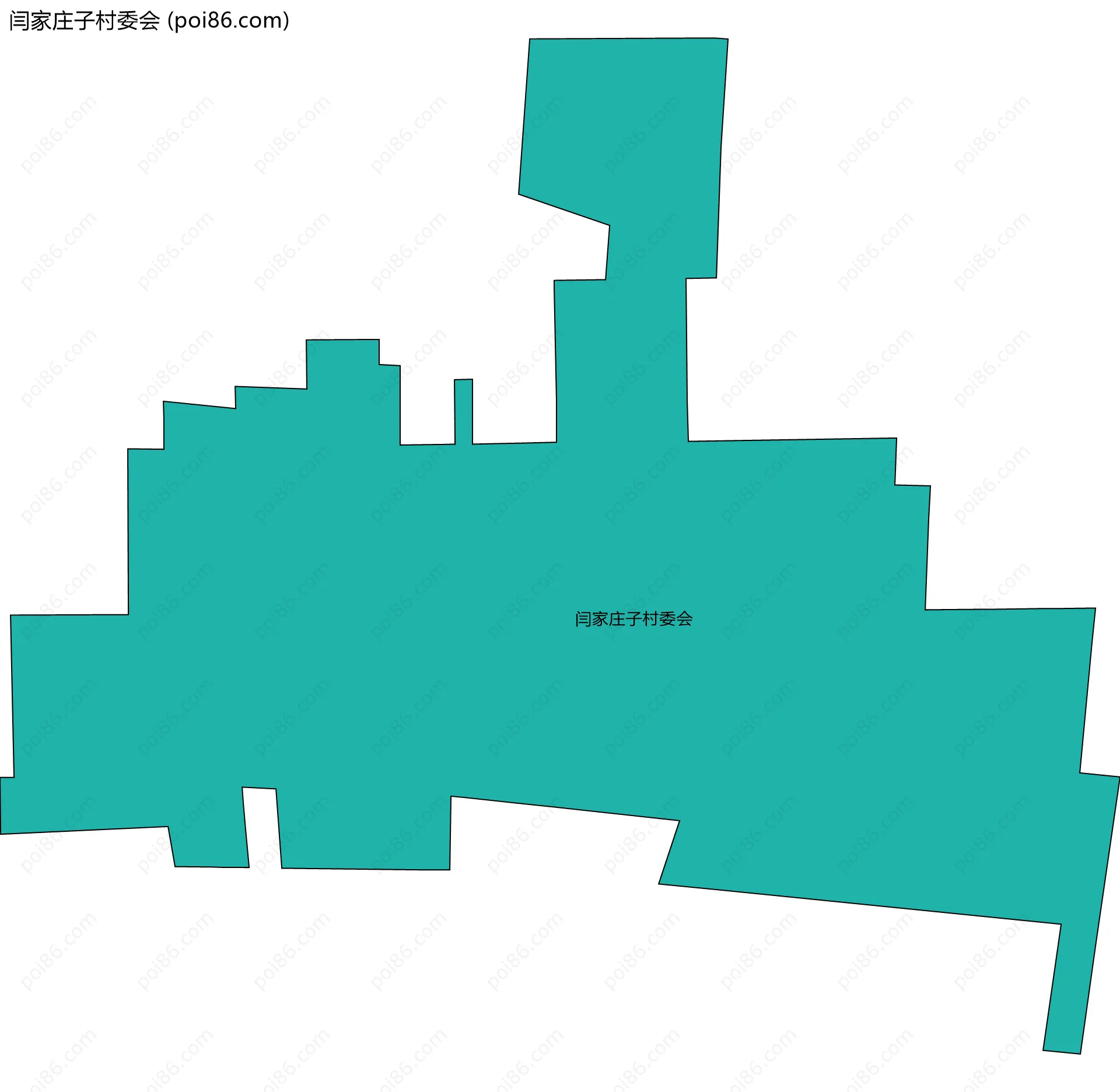 闫家庄子村委会边界地图