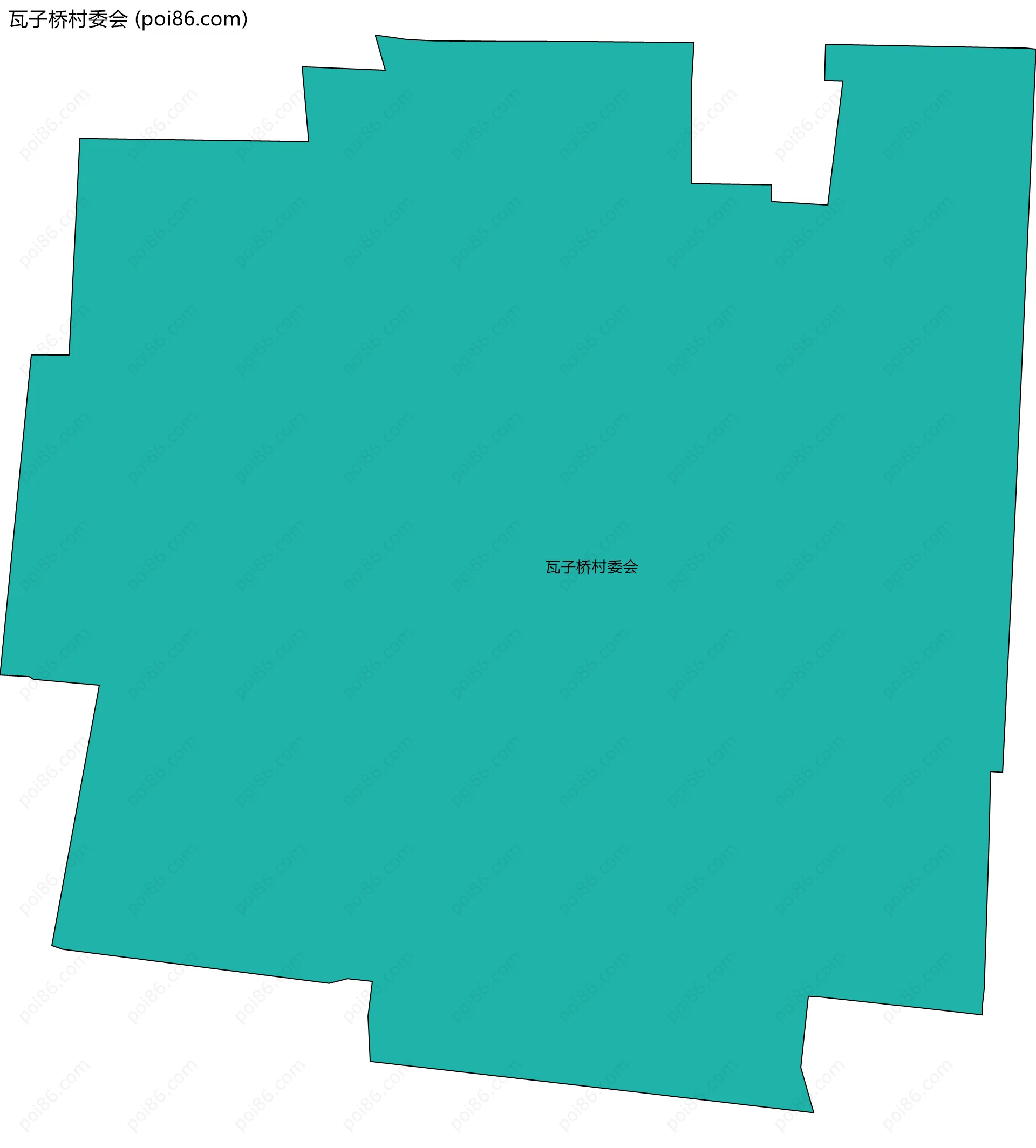 瓦子桥村委会边界地图