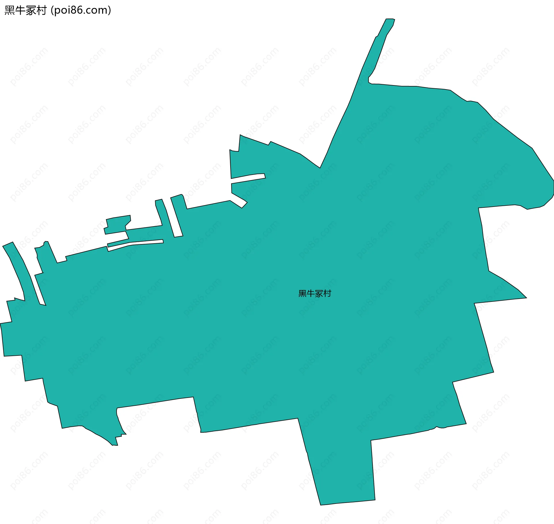 黑牛冢村边界地图