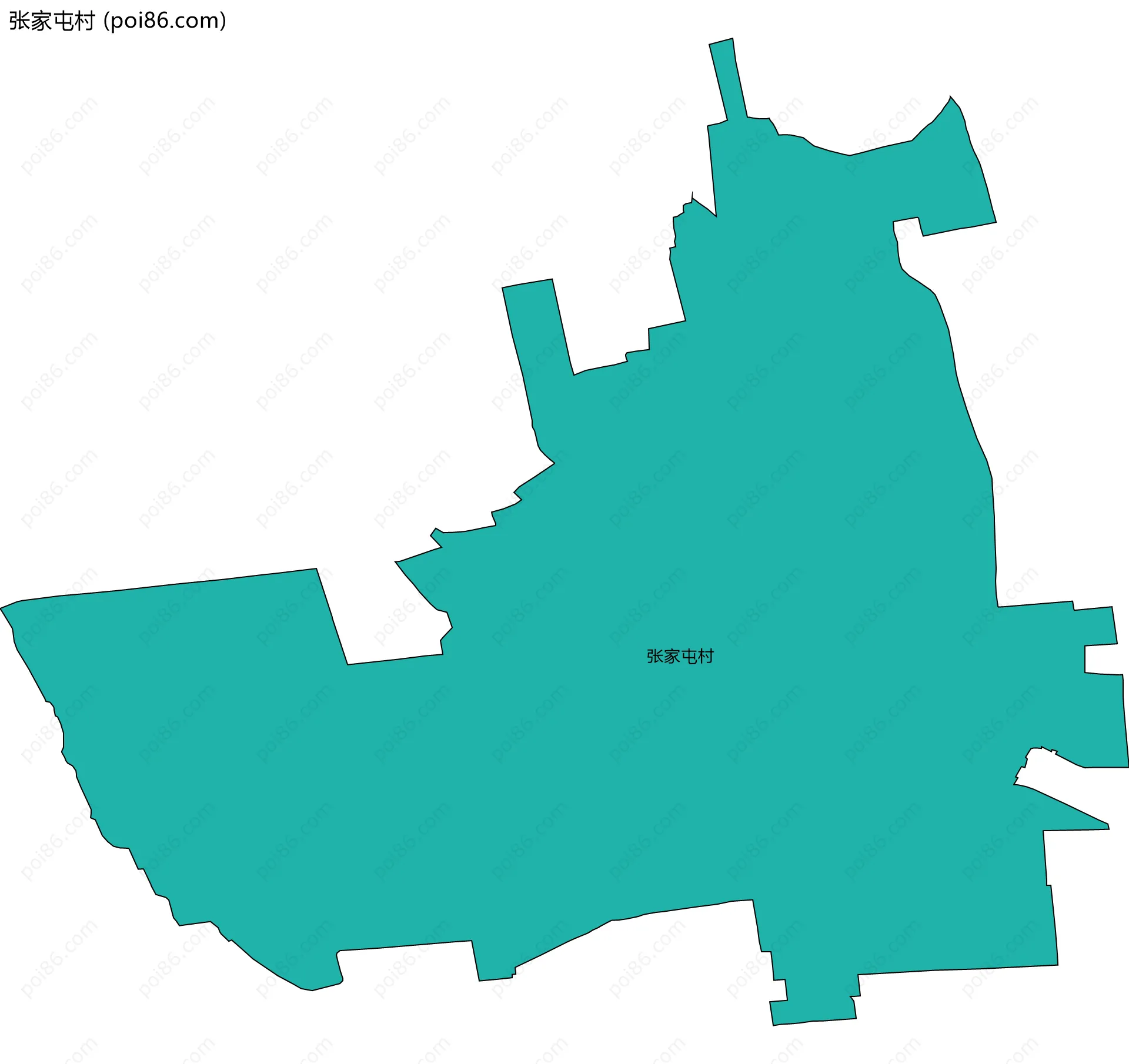 张家屯村边界地图