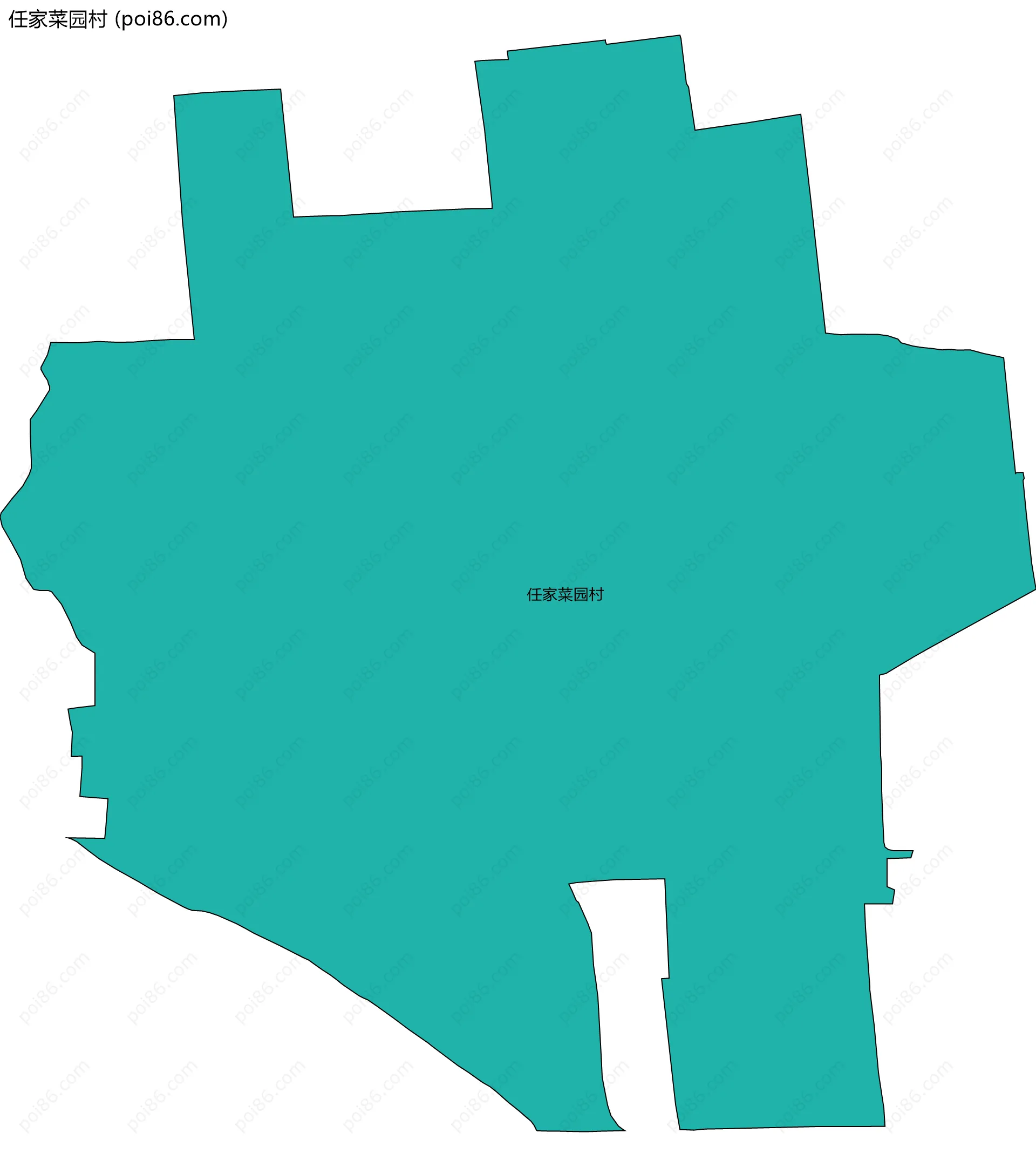 任家菜园村边界地图