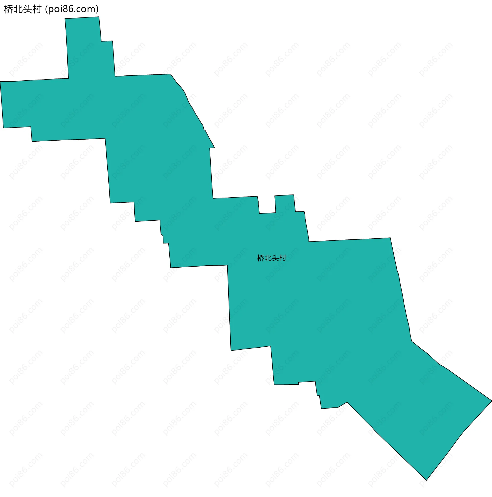 桥北头村边界地图