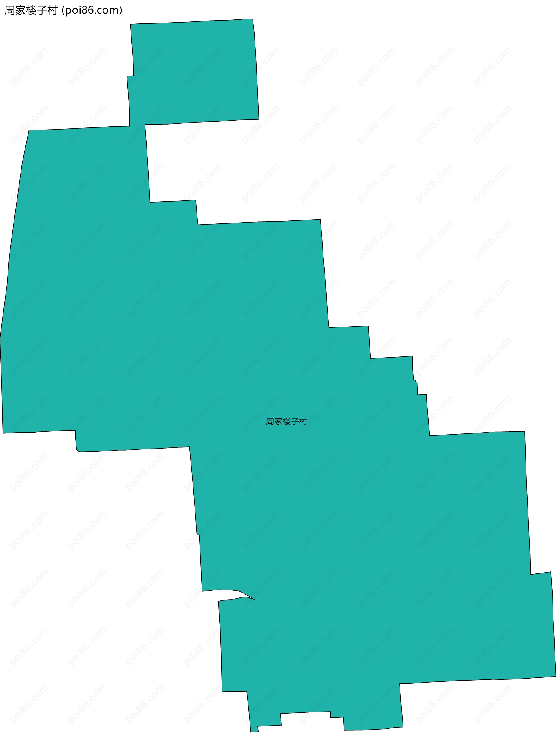 周家楼子村边界地图