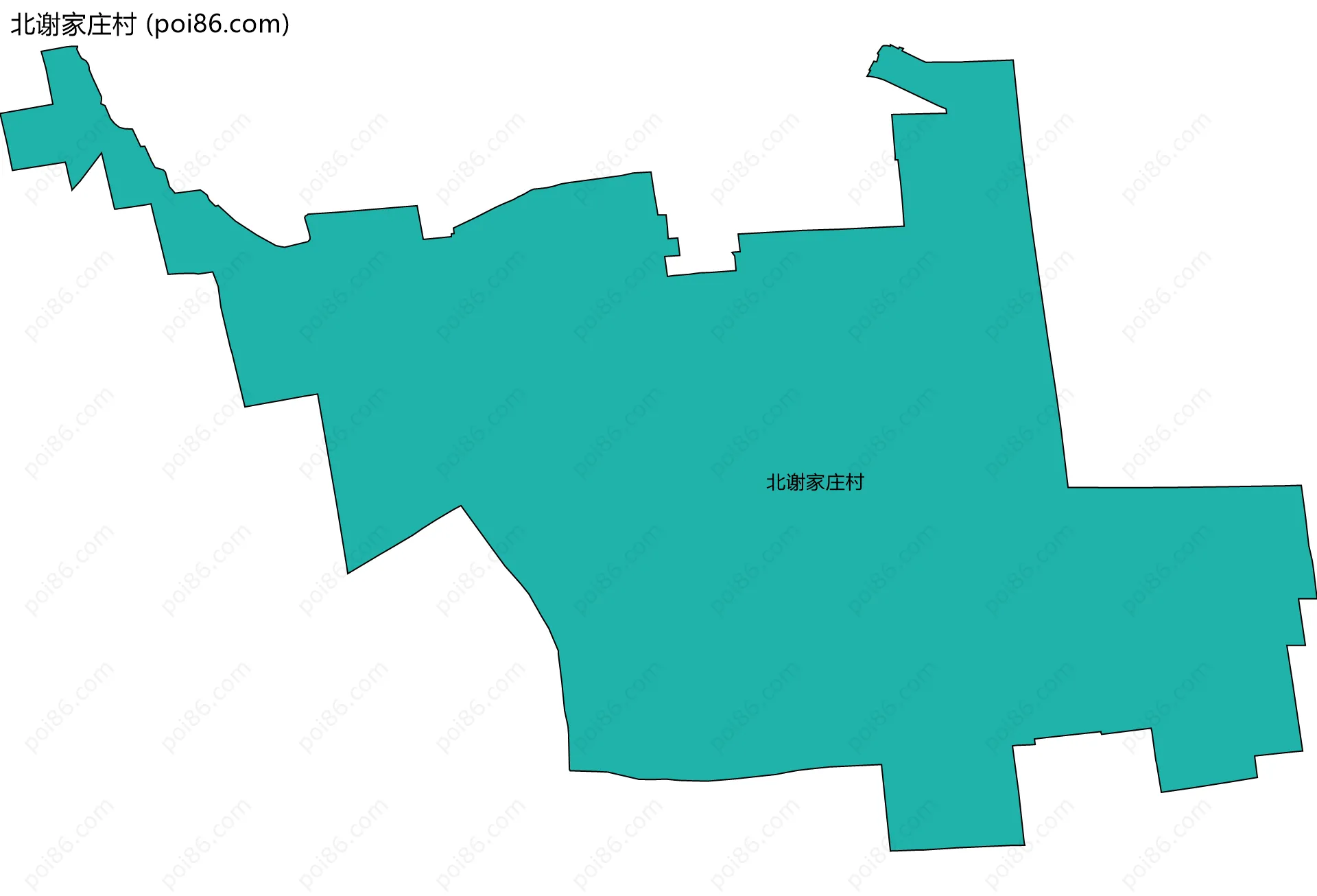 北谢家庄村边界地图