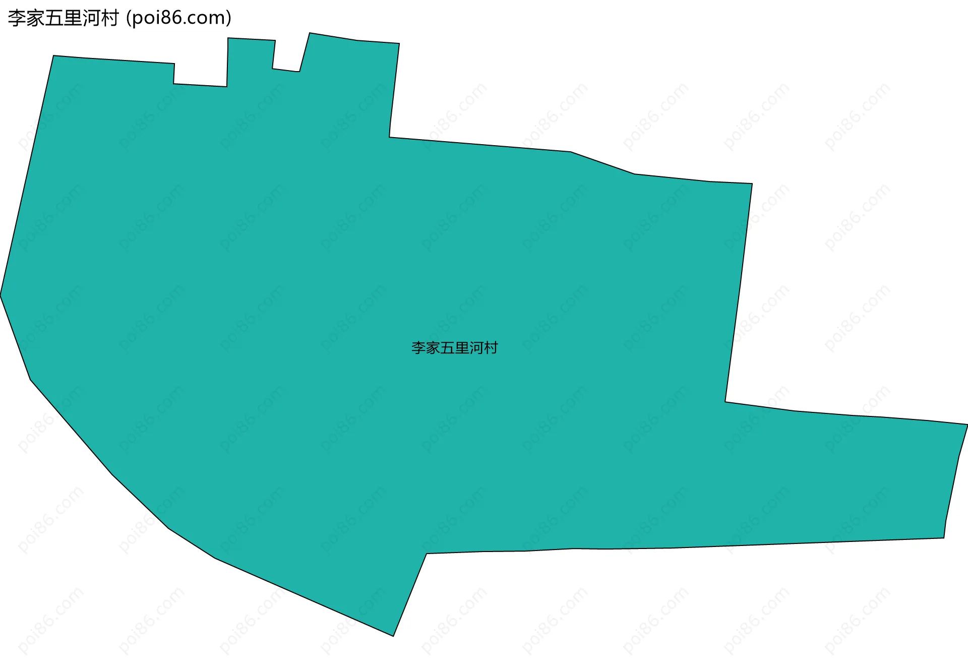 李家五里河村边界地图
