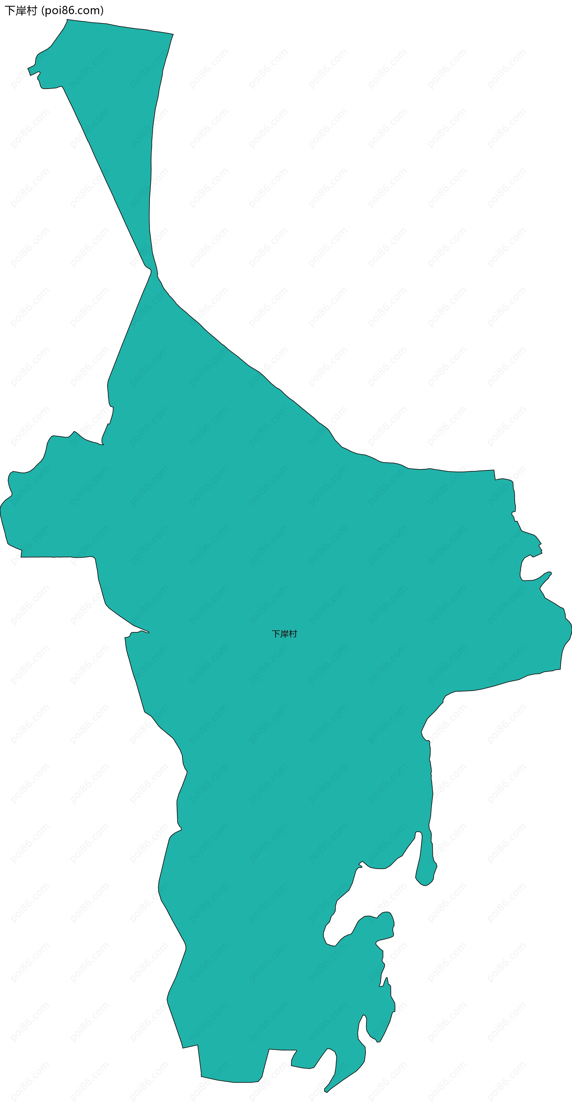 下岸村边界地图