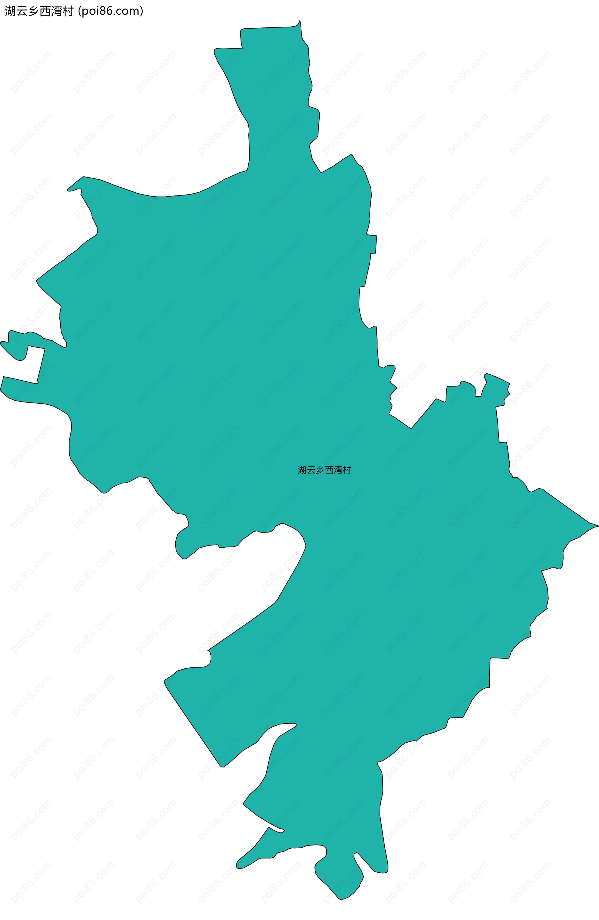 湖云乡西湾村边界地图