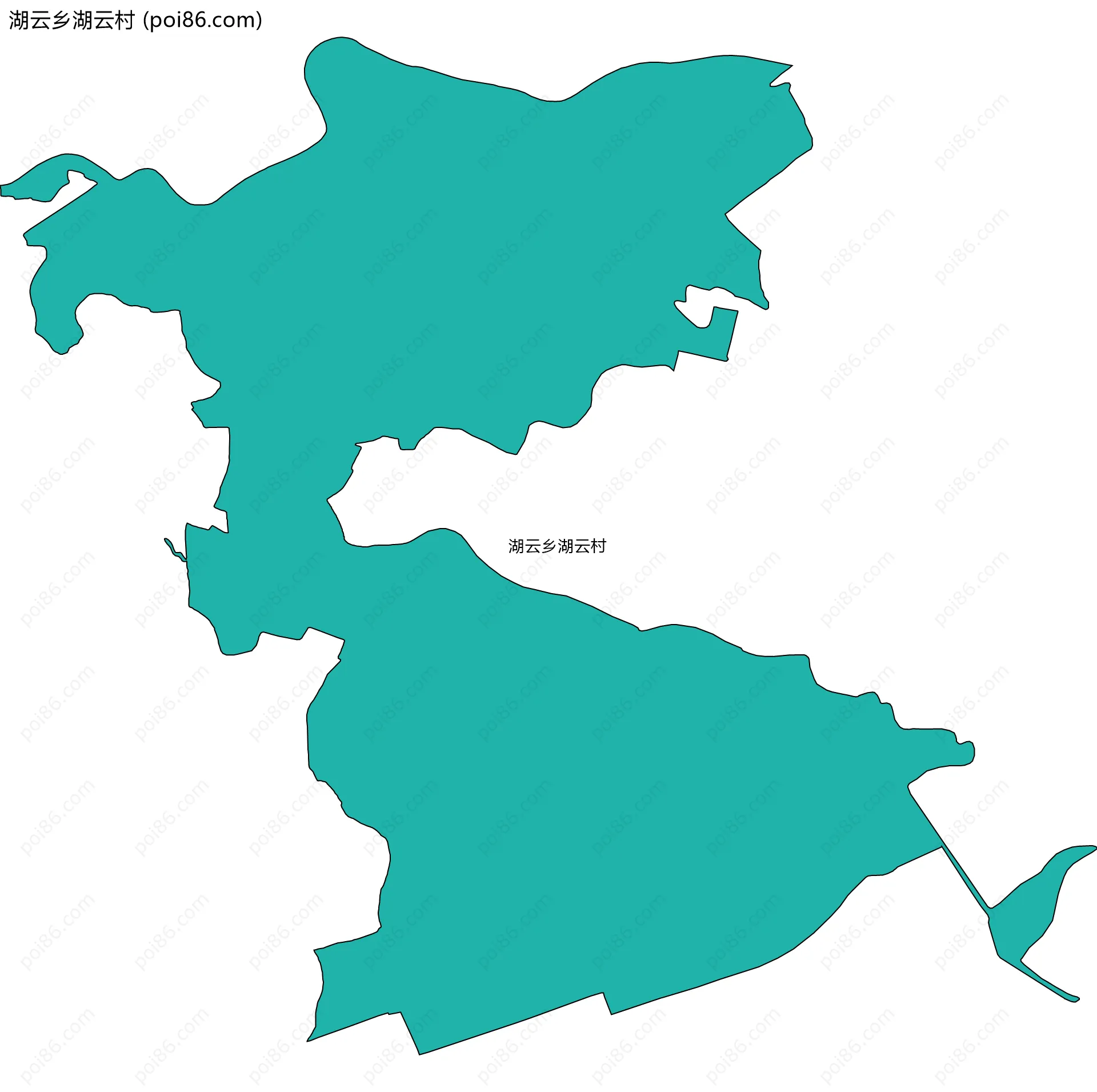 湖云乡湖云村边界地图