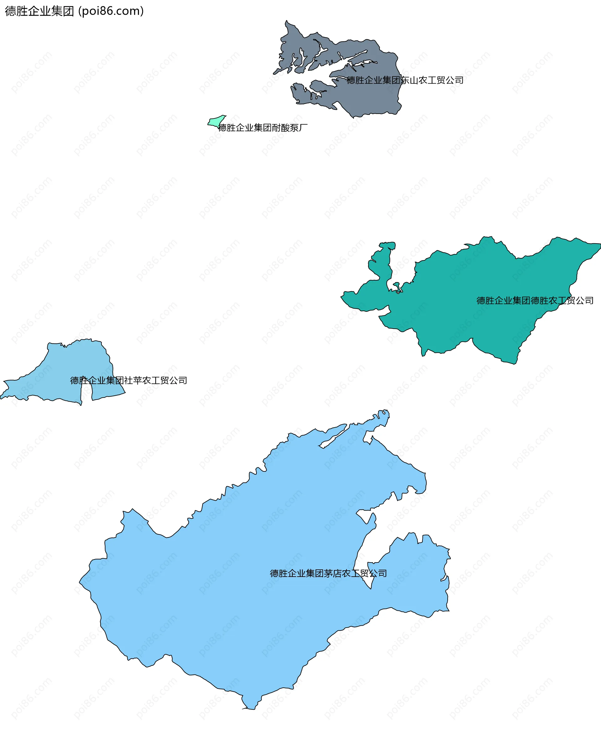德胜企业集团边界地图(五级行政区划)