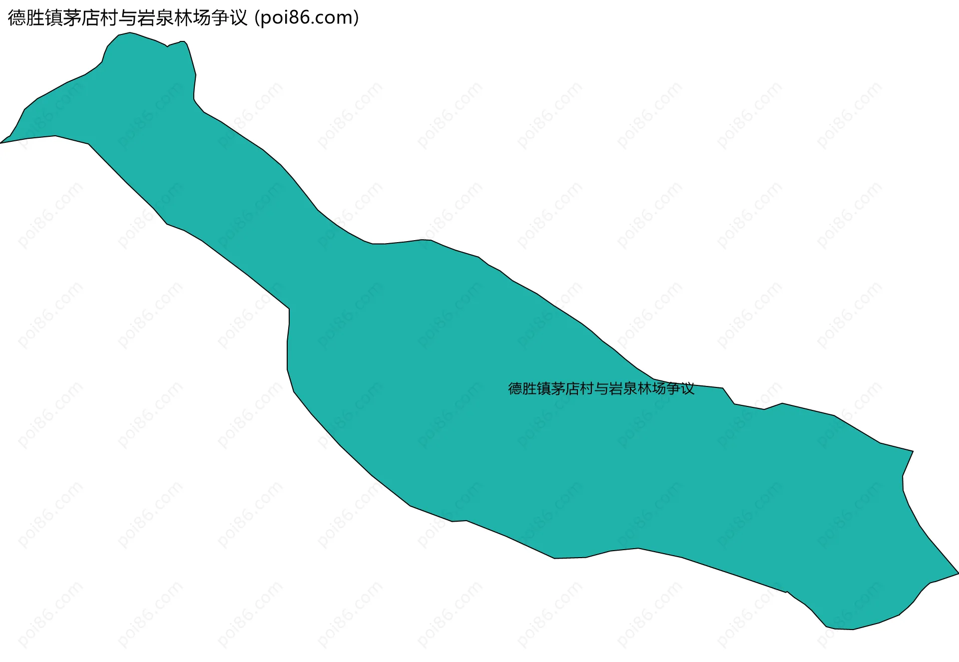 德胜镇茅店村与岩泉林场争议边界地图