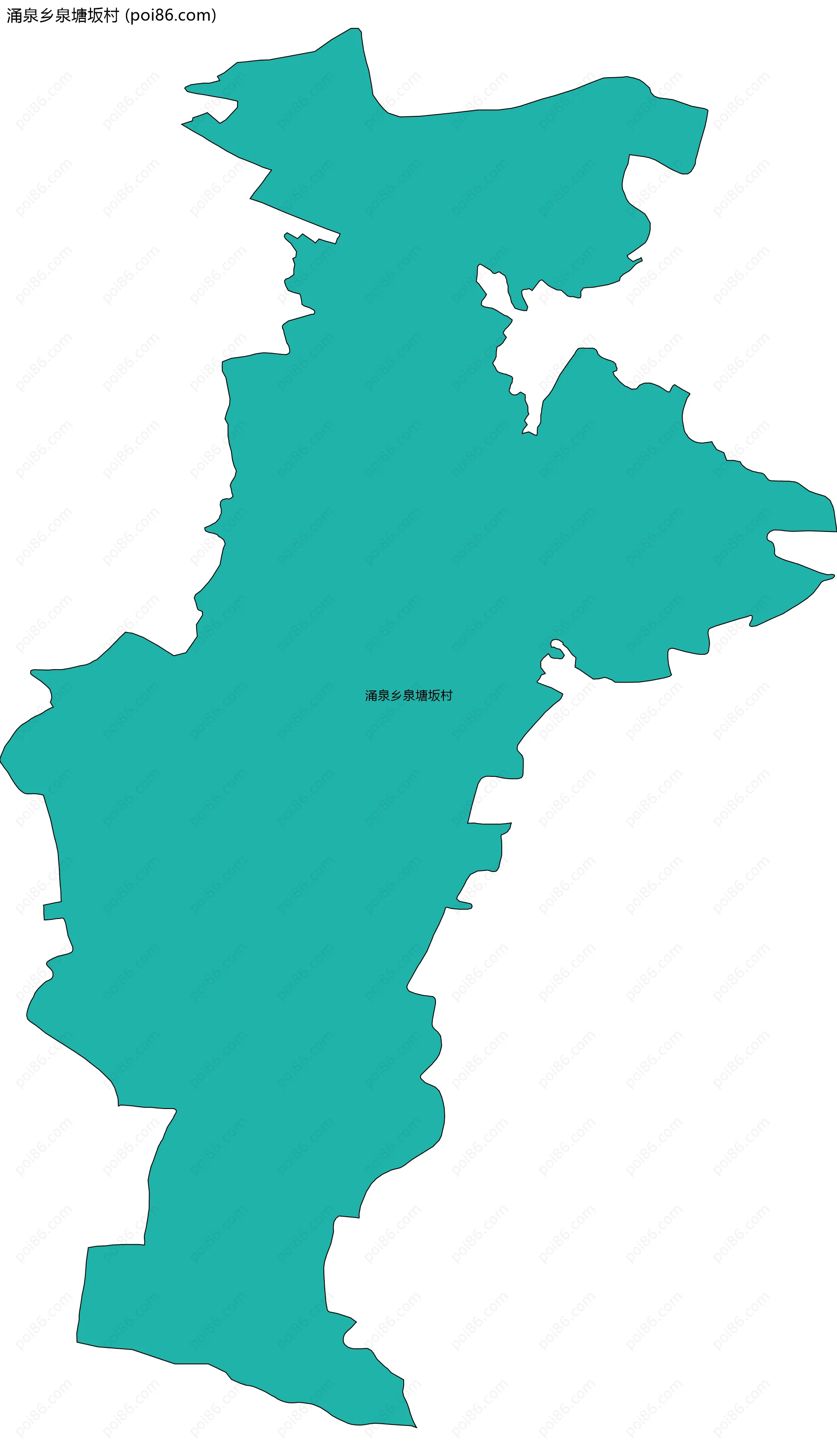 涌泉乡泉塘坂村边界地图