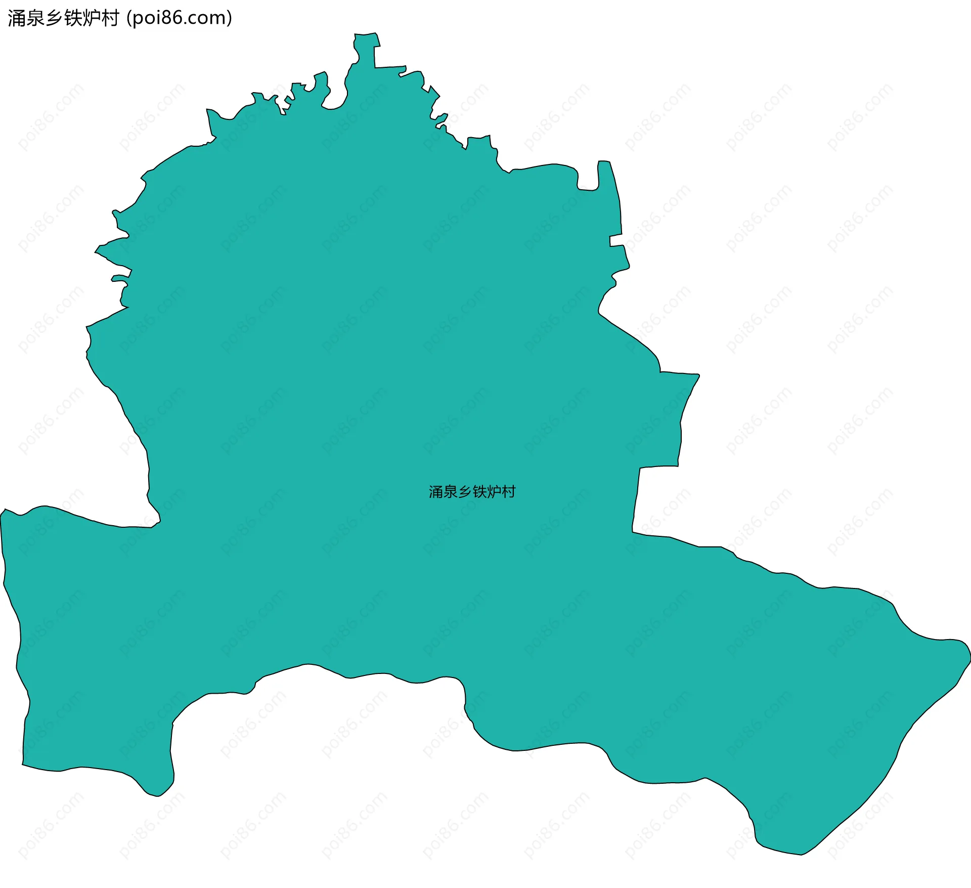 涌泉乡铁炉村边界地图