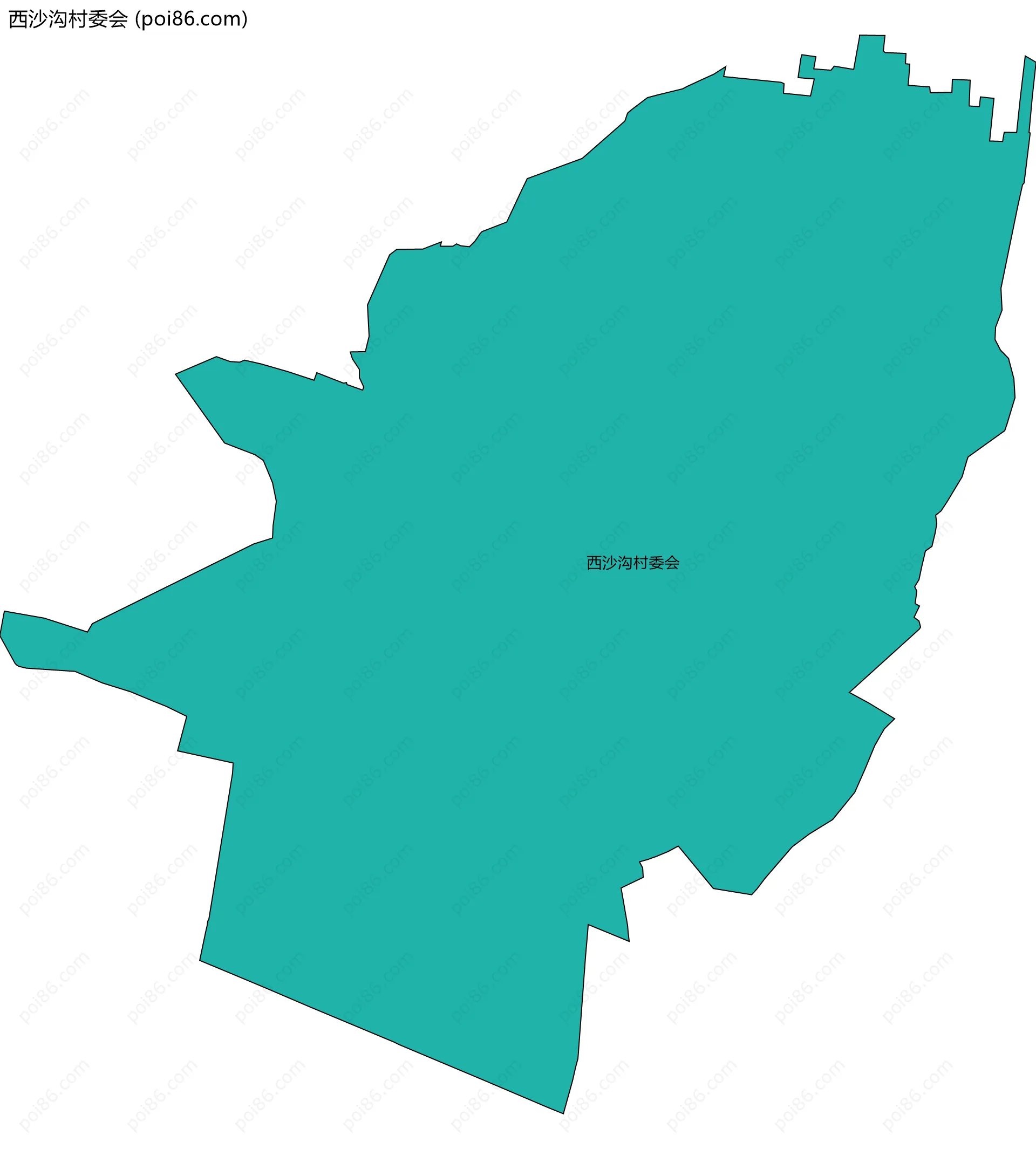 西沙沟村委会边界地图