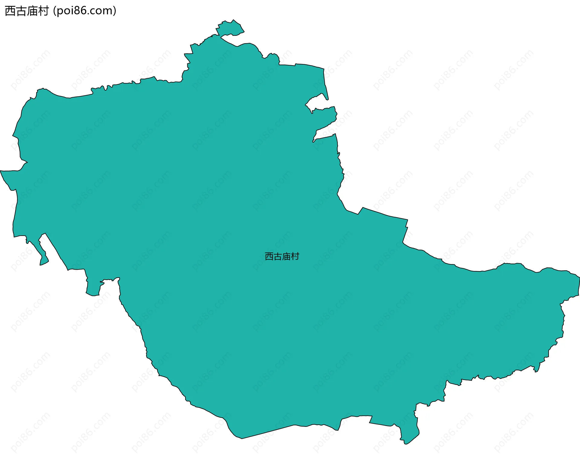 西古庙村边界地图