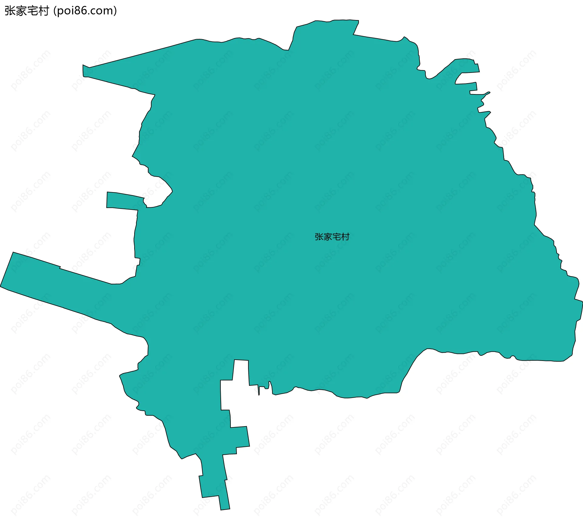 张家宅村边界地图
