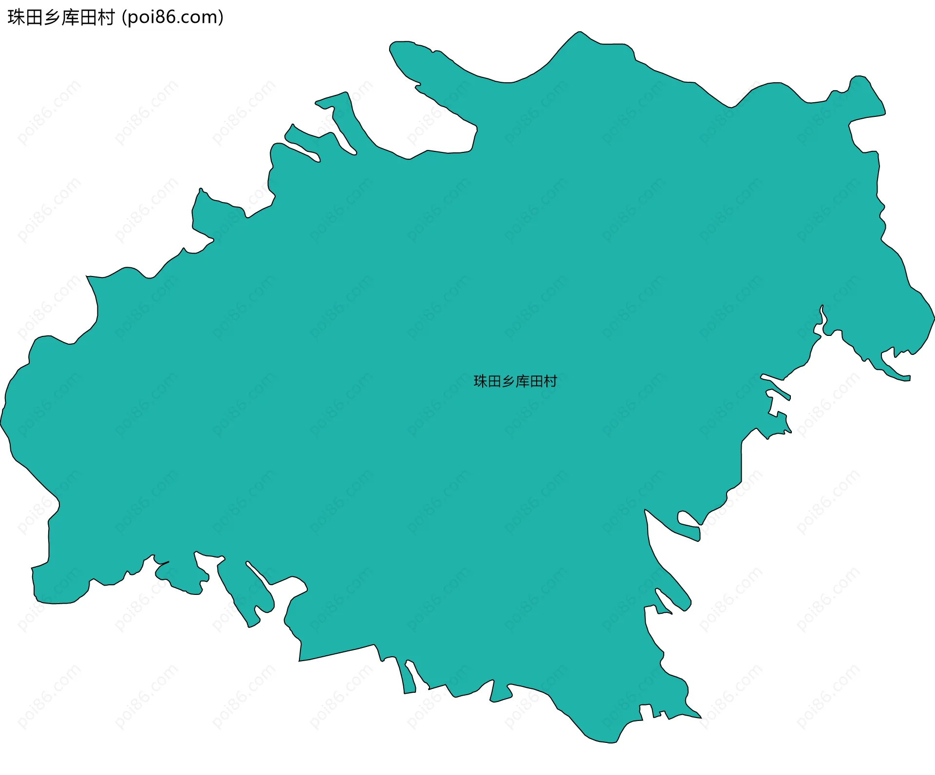 珠田乡库田村边界地图