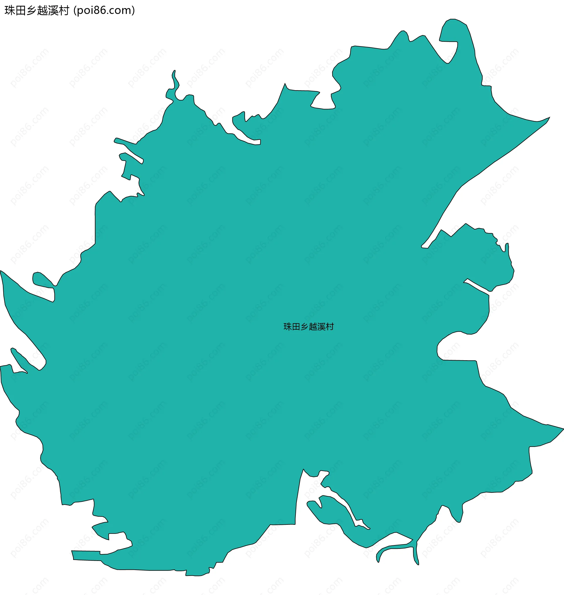 珠田乡越溪村边界地图
