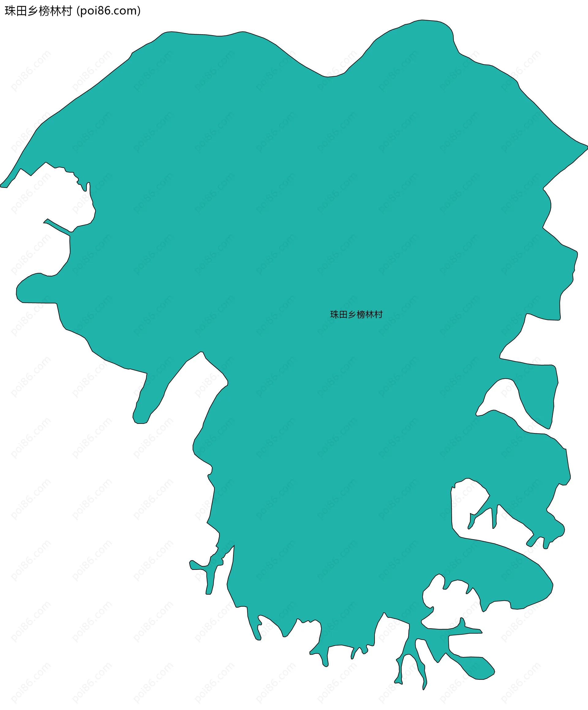 珠田乡榜林村边界地图