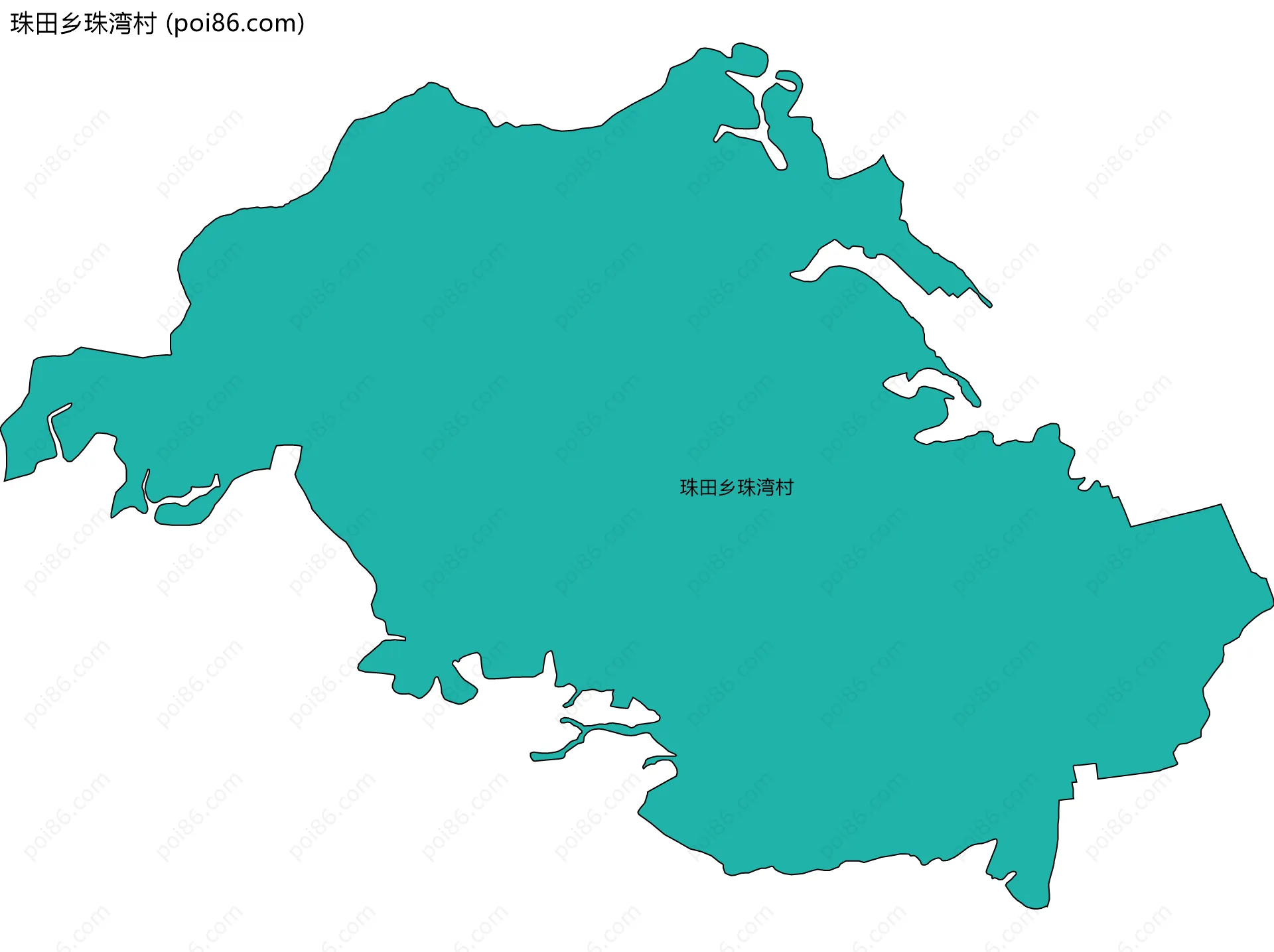 珠田乡珠湾村边界地图