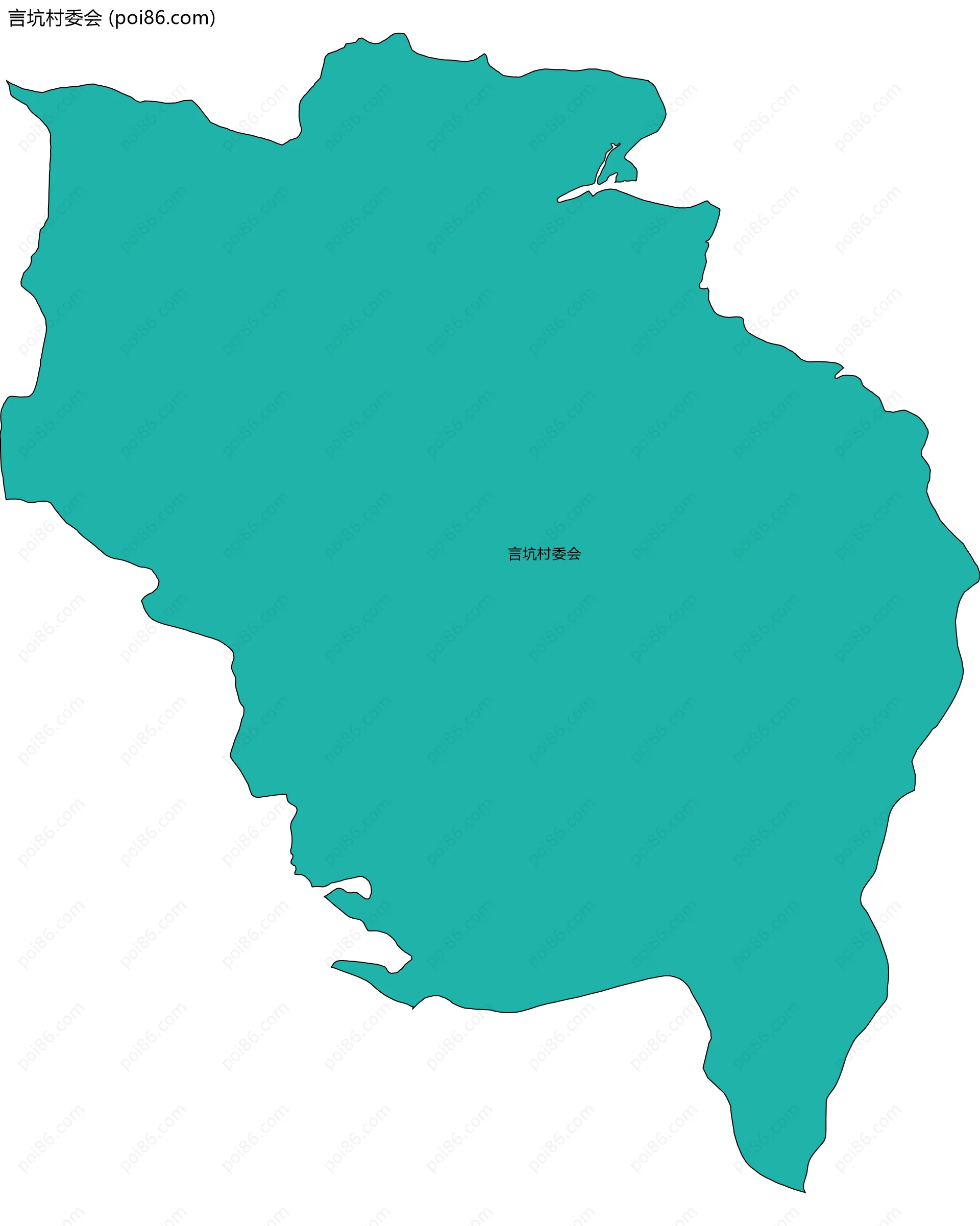 言坑村委会边界地图