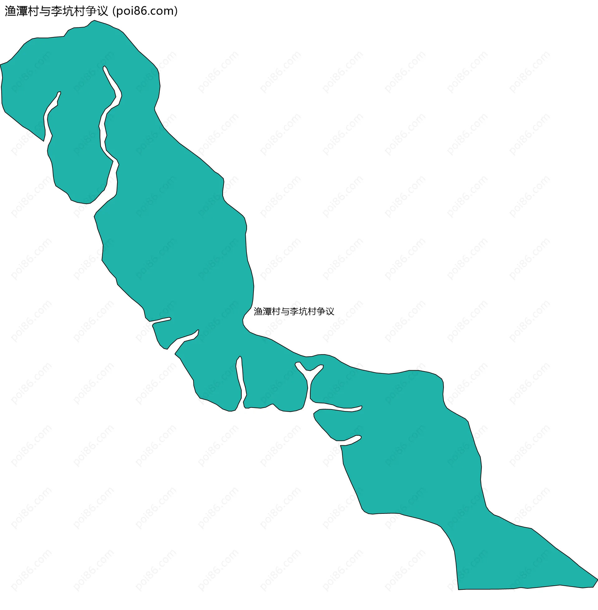 渔潭村与李坑村争议边界地图