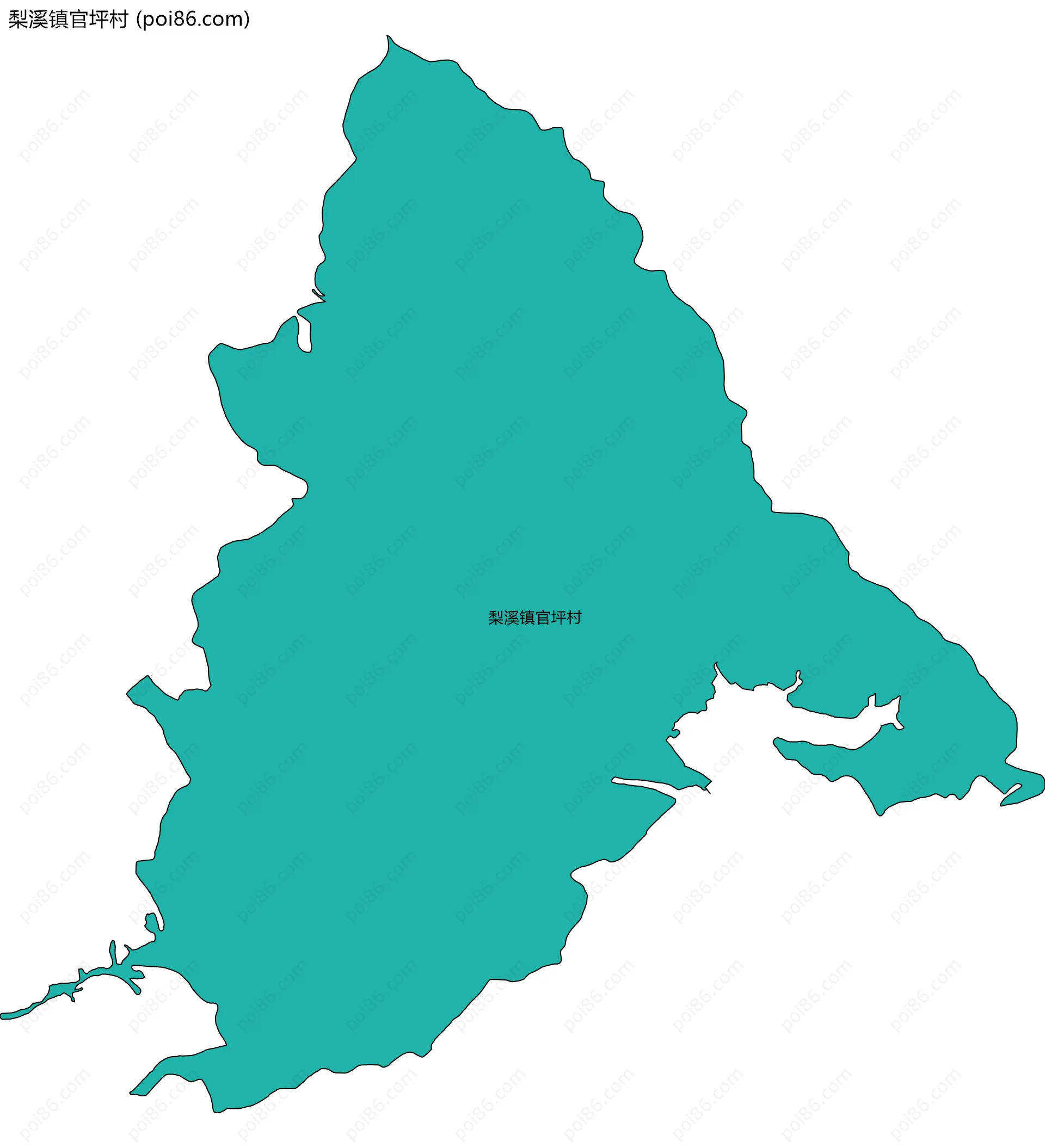 梨溪镇官坪村边界地图