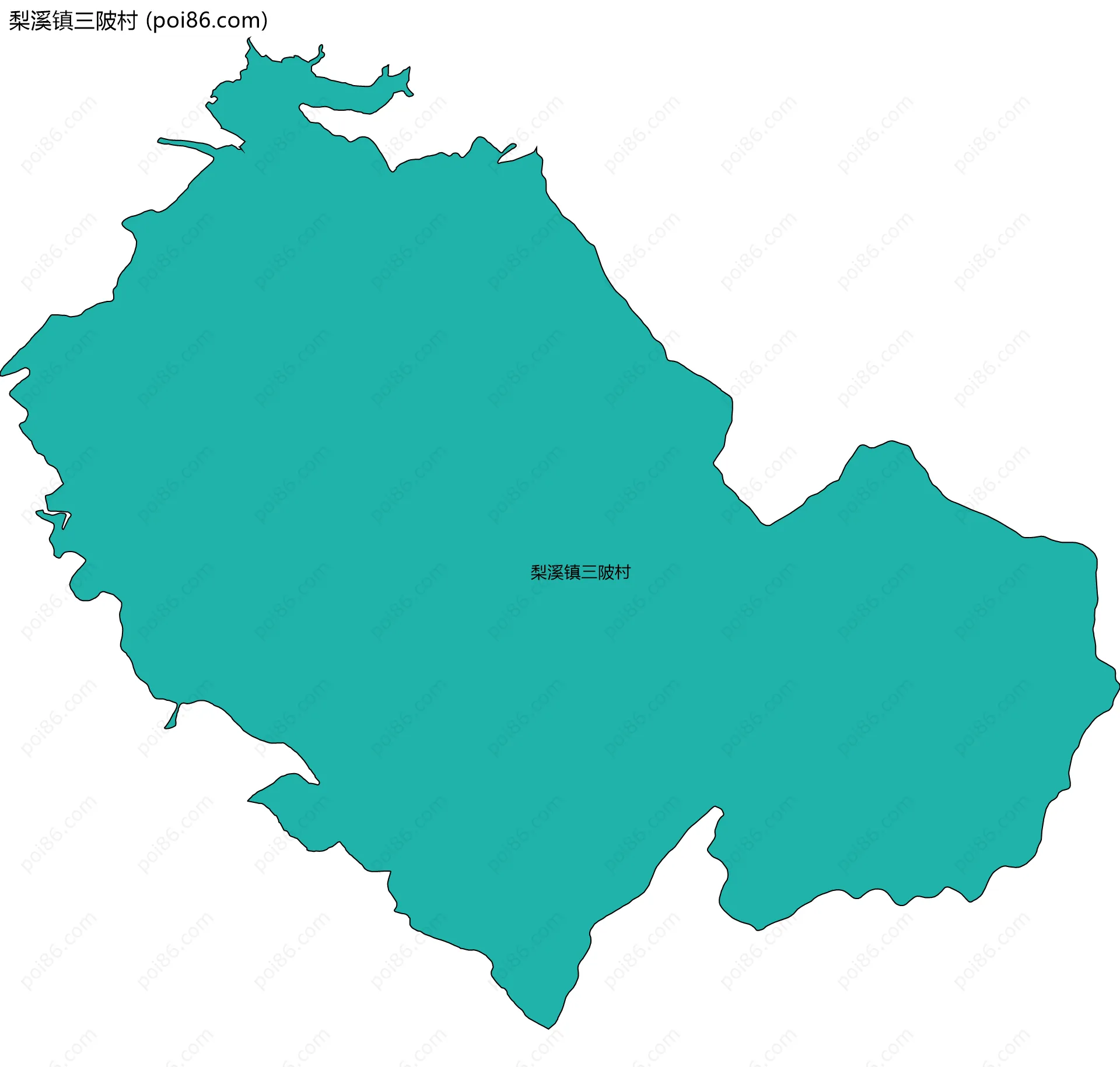 梨溪镇三陂村边界地图