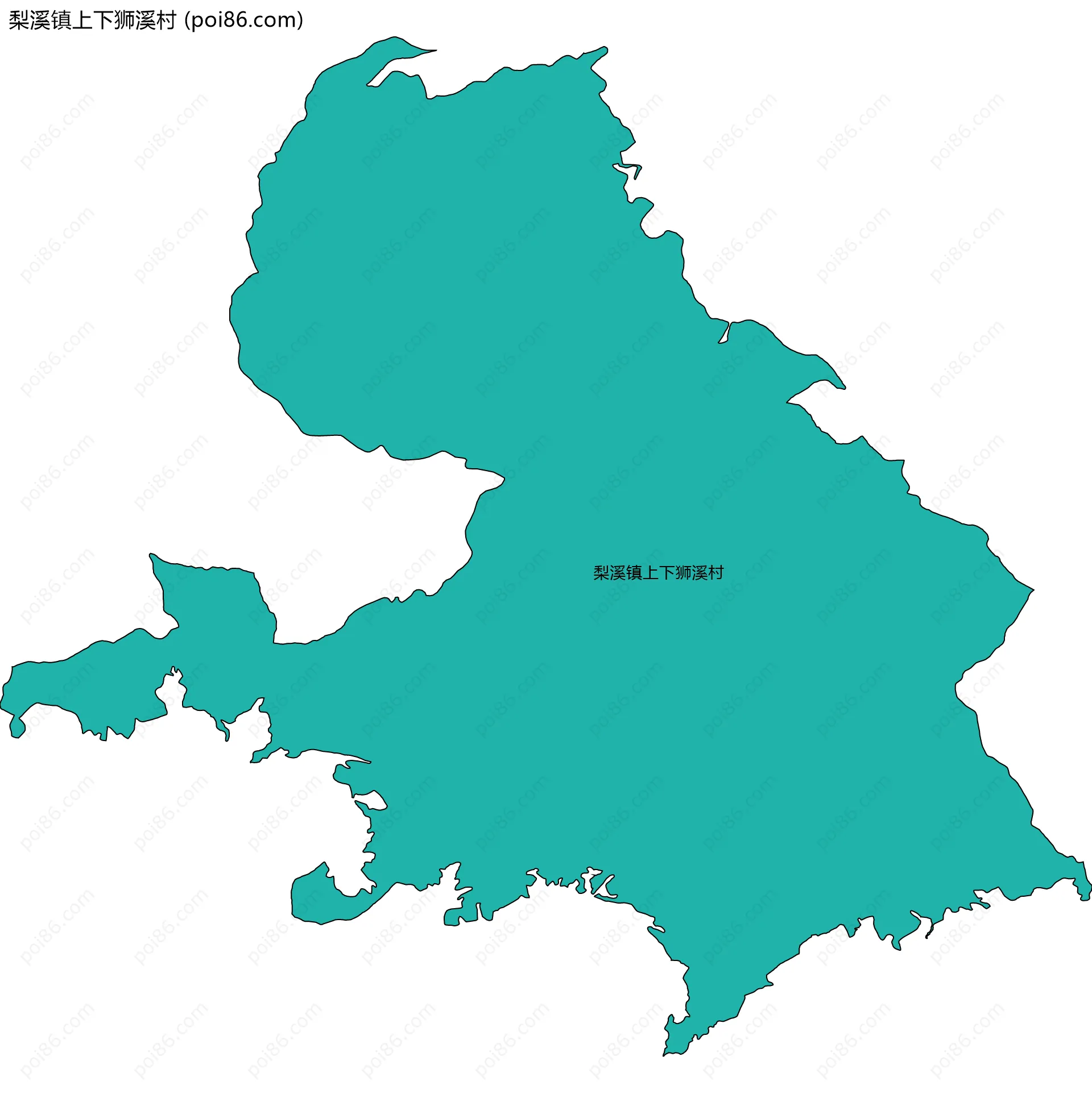 梨溪镇上下狮溪村边界地图