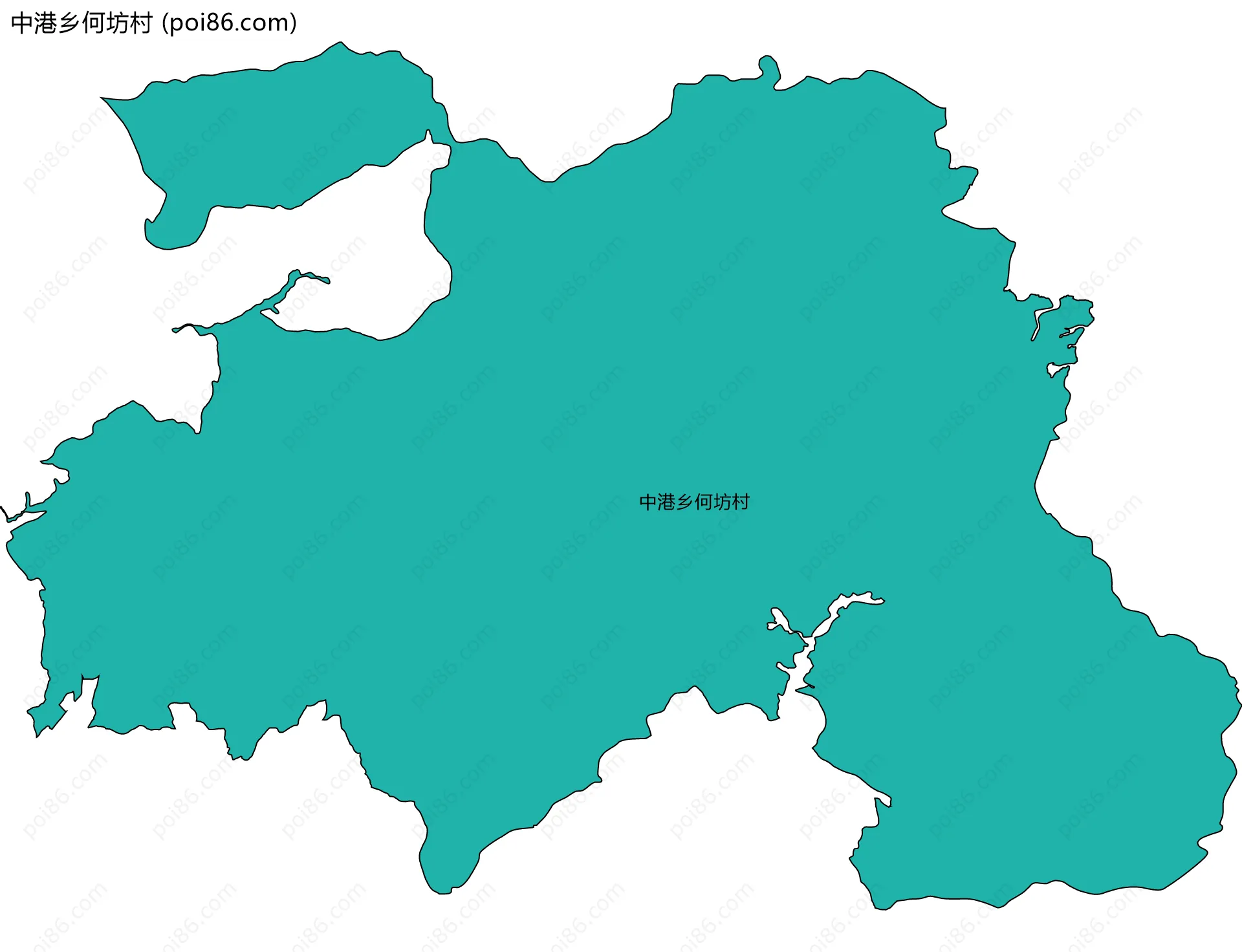 中港乡何坊村边界地图