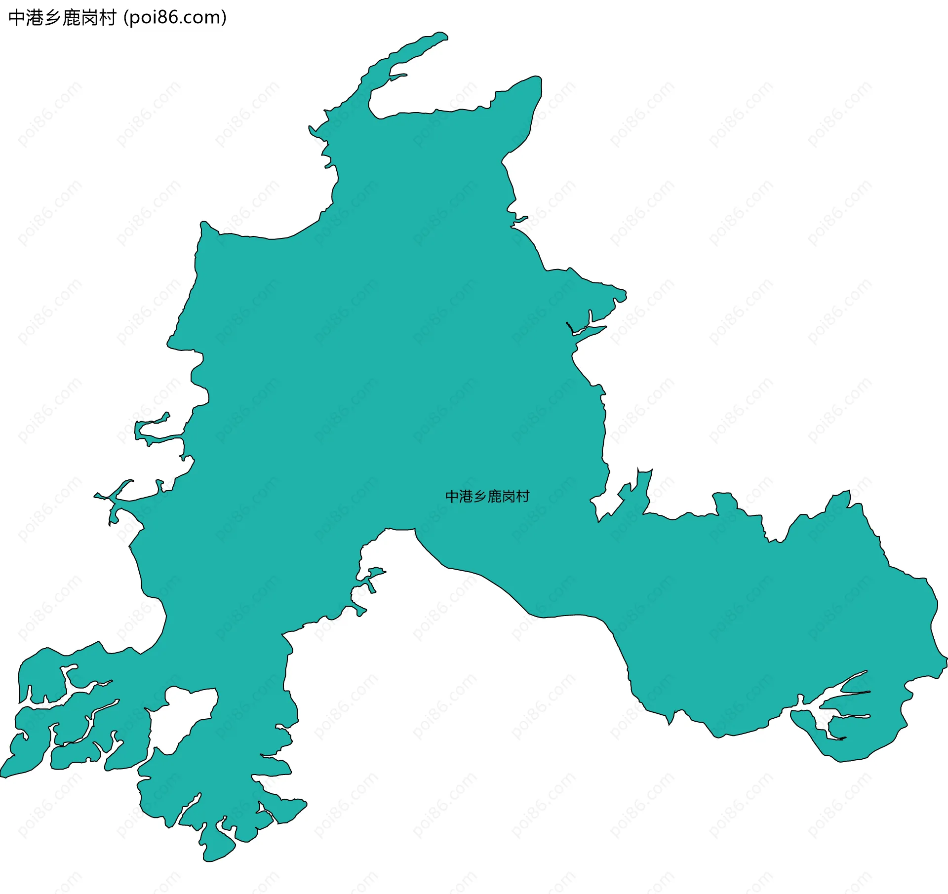 中港乡鹿岗村边界地图