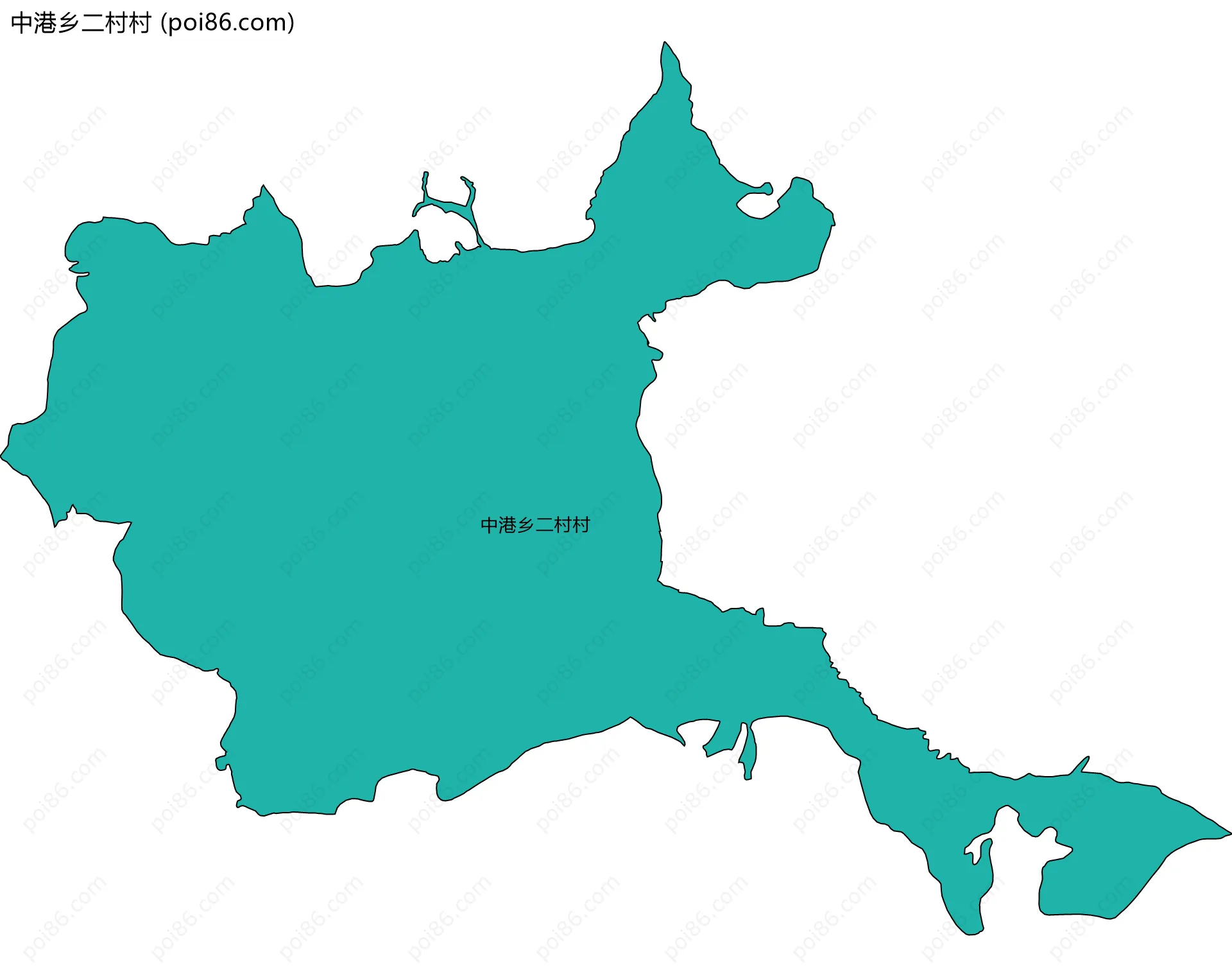 中港乡二村村边界地图