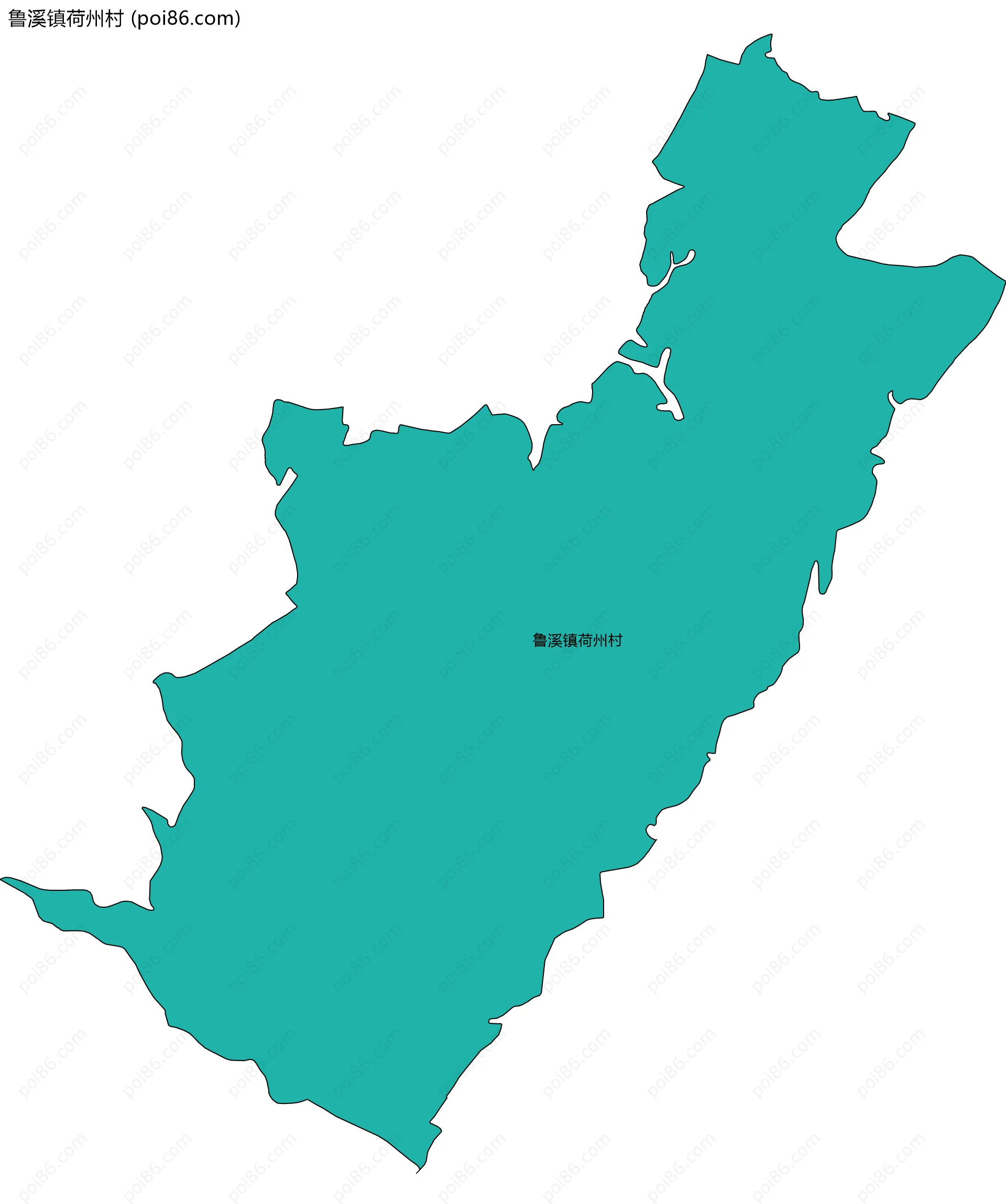 鲁溪镇荷州村边界地图