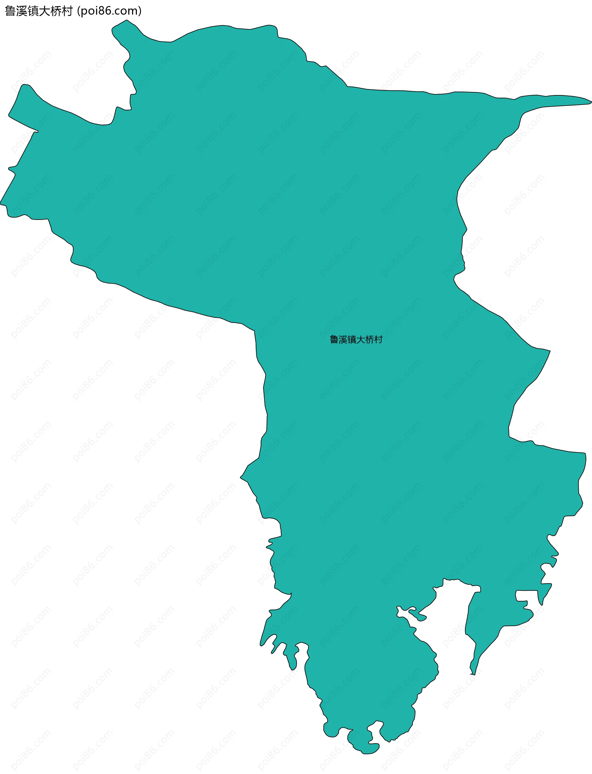 鲁溪镇大桥村边界地图