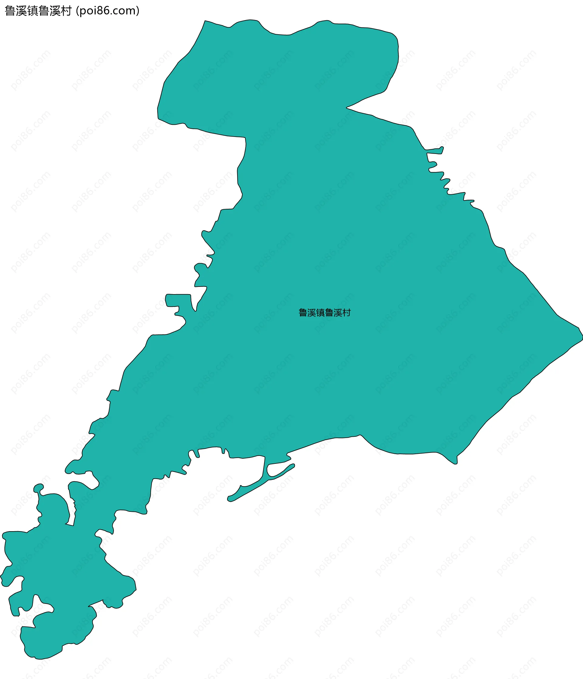 鲁溪镇鲁溪村边界地图