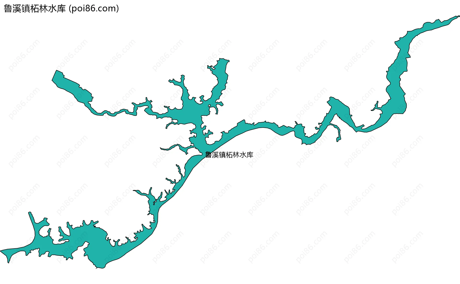 鲁溪镇柘林水库边界地图