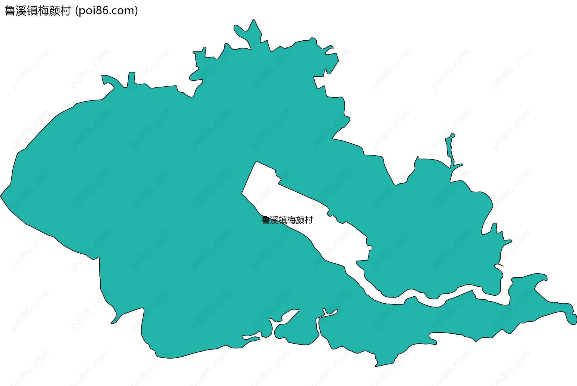 鲁溪镇梅颜村边界地图