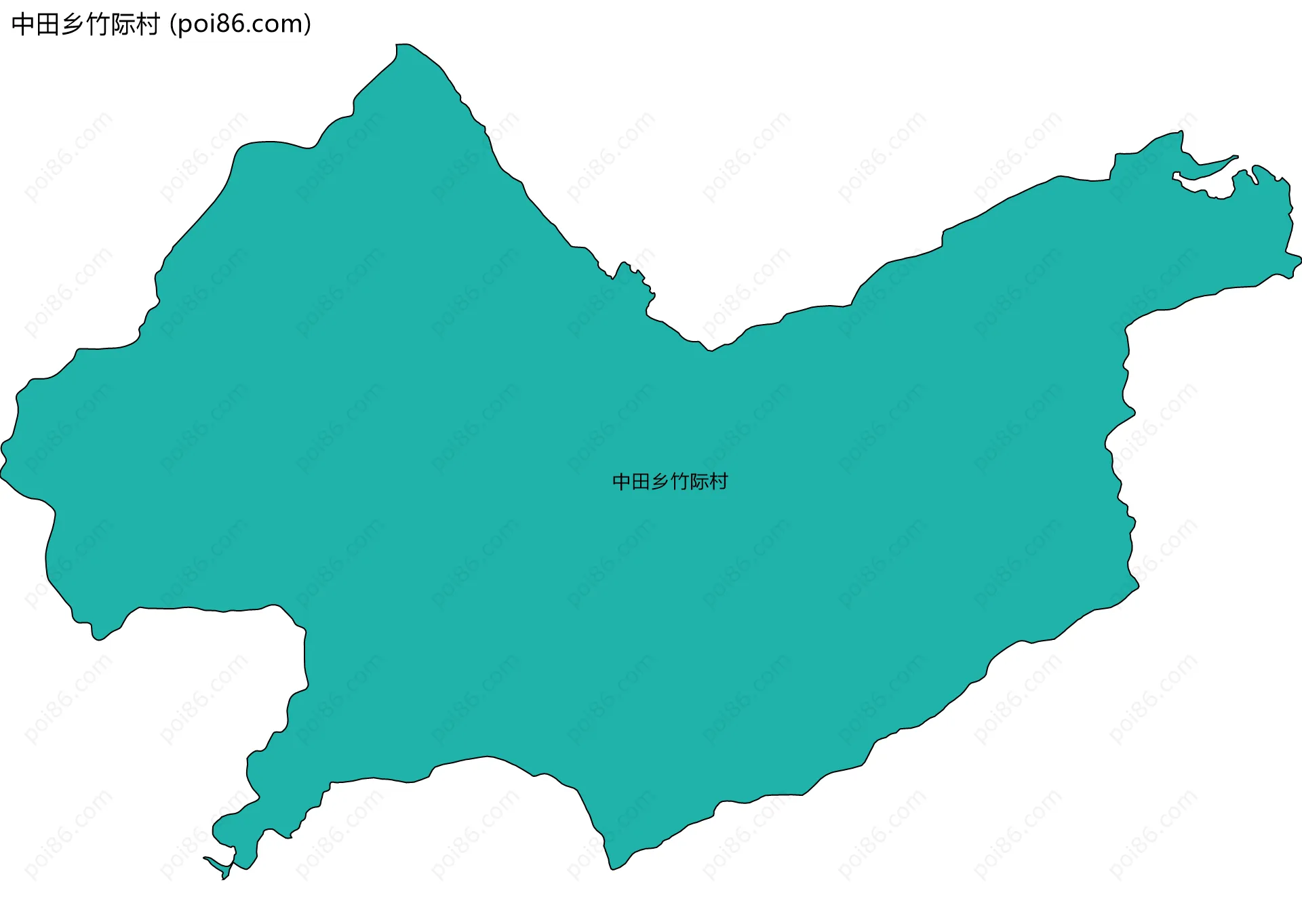 中田乡竹际村边界地图