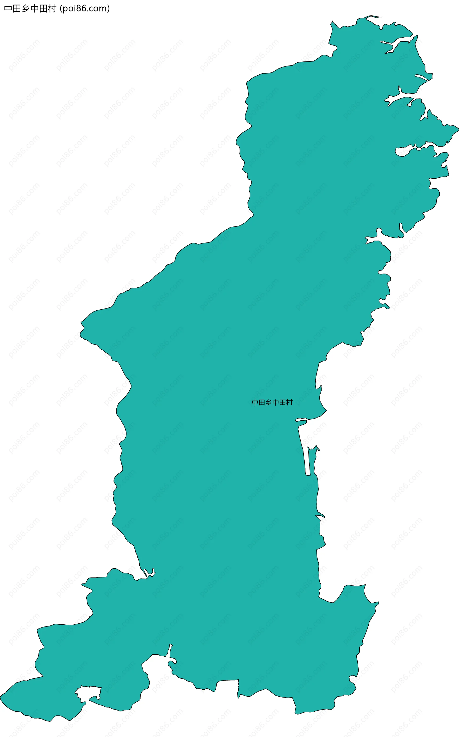 中田乡中田村边界地图