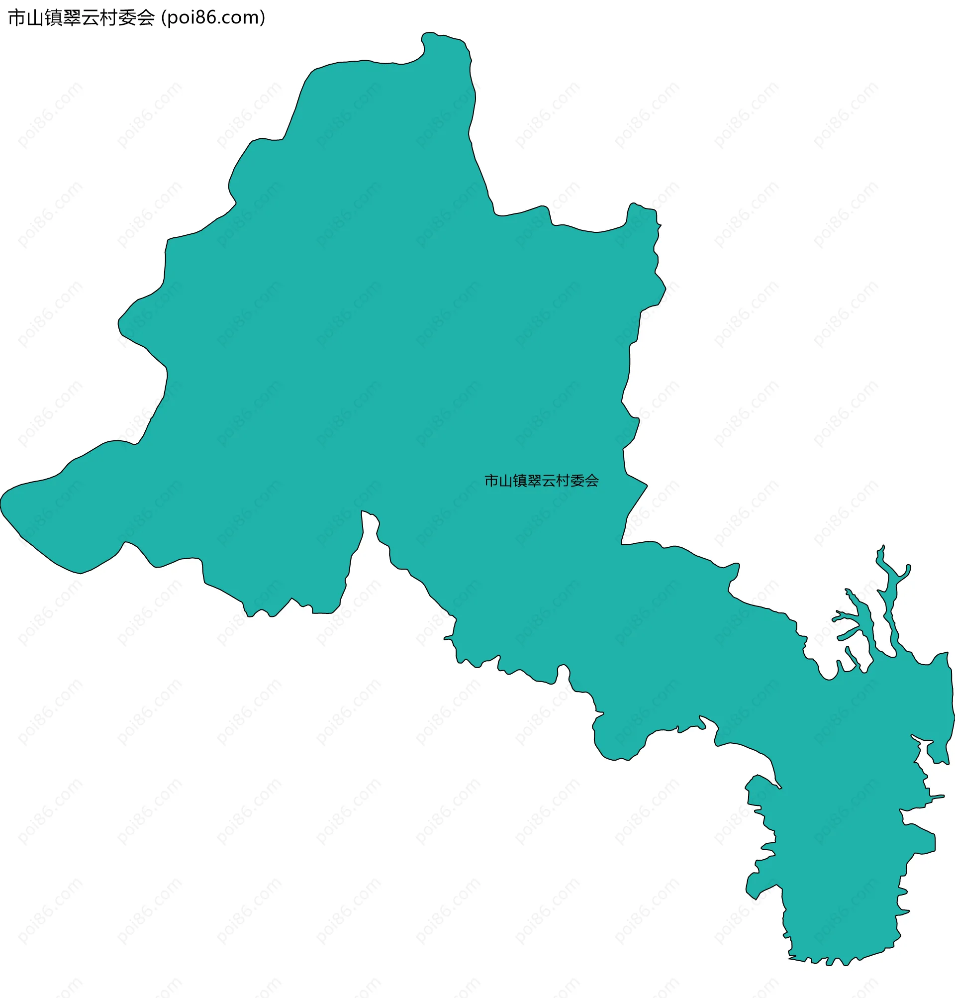市山镇翠云村委会边界地图