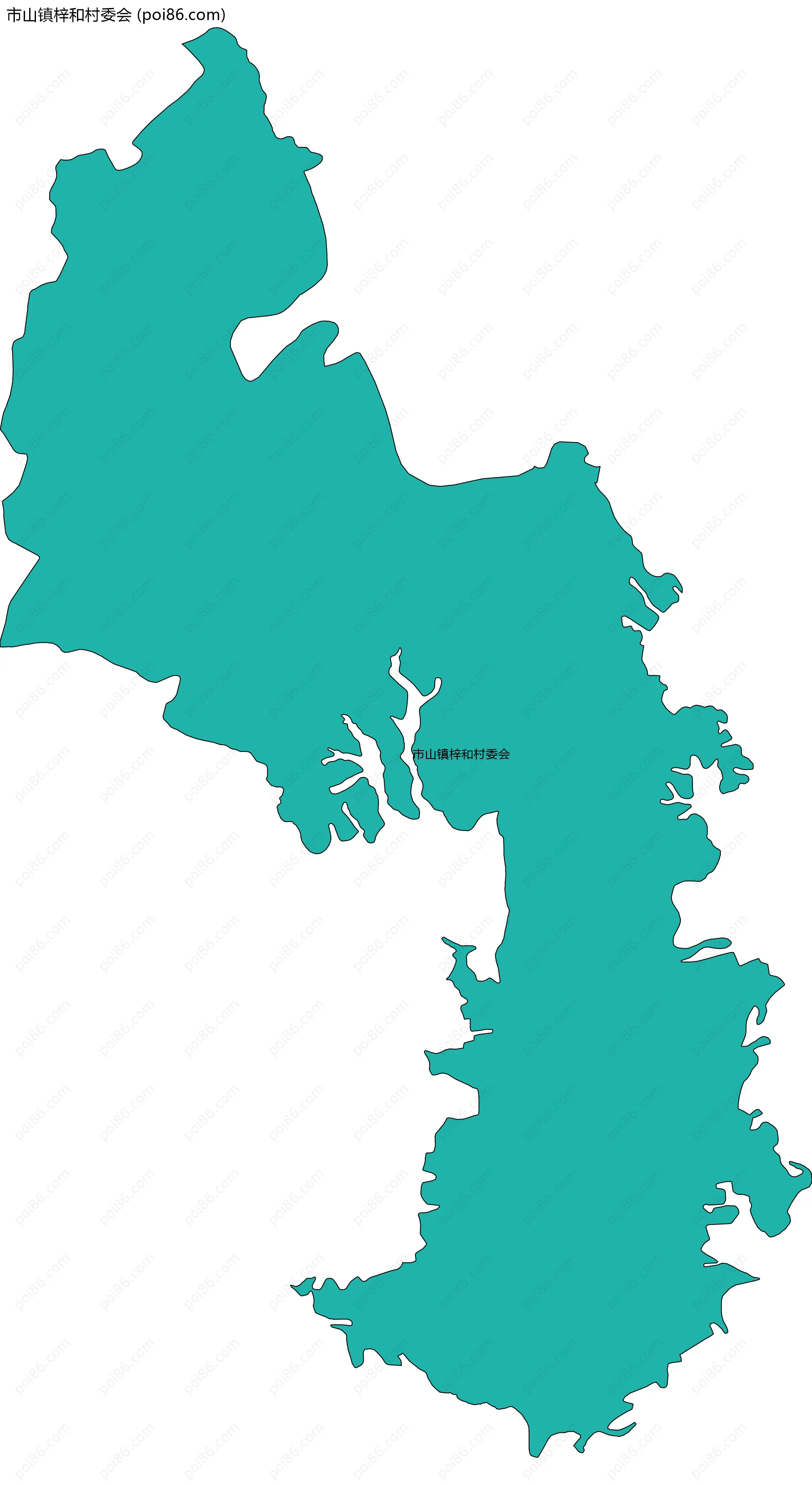 市山镇梓和村委会边界地图