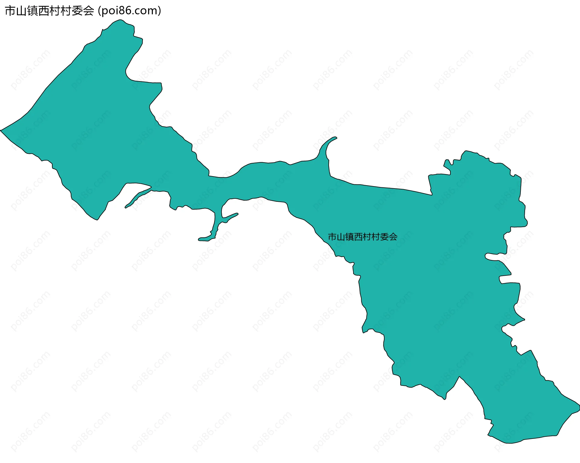 市山镇西村村委会边界地图
