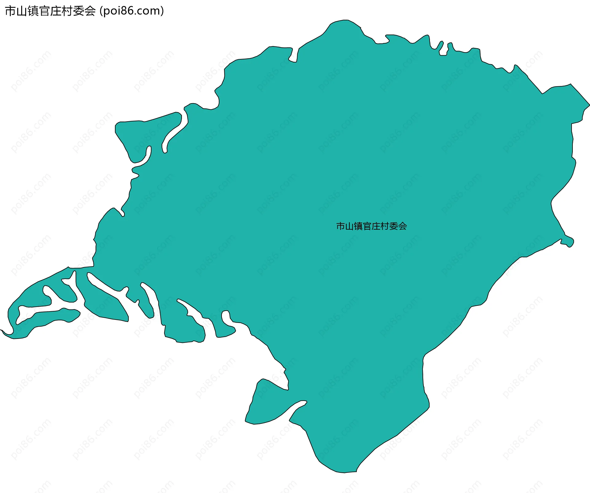 市山镇官庄村委会边界地图