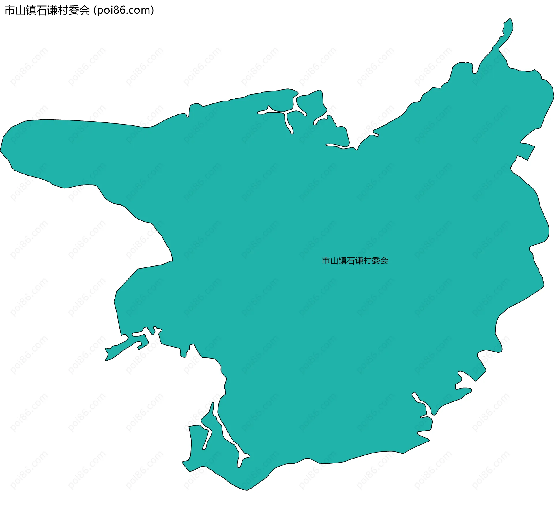 市山镇石谦村委会边界地图