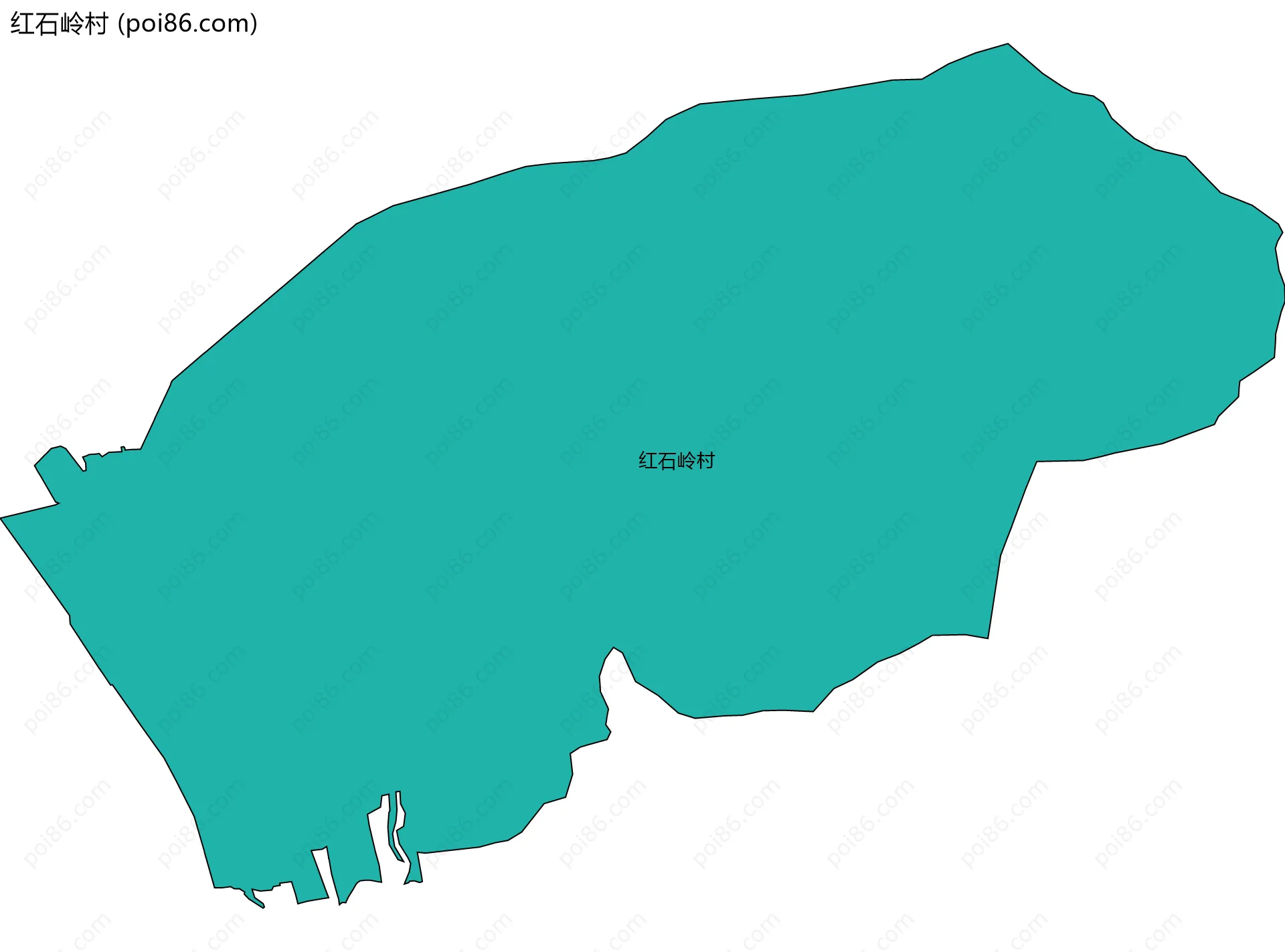 红石岭村边界地图