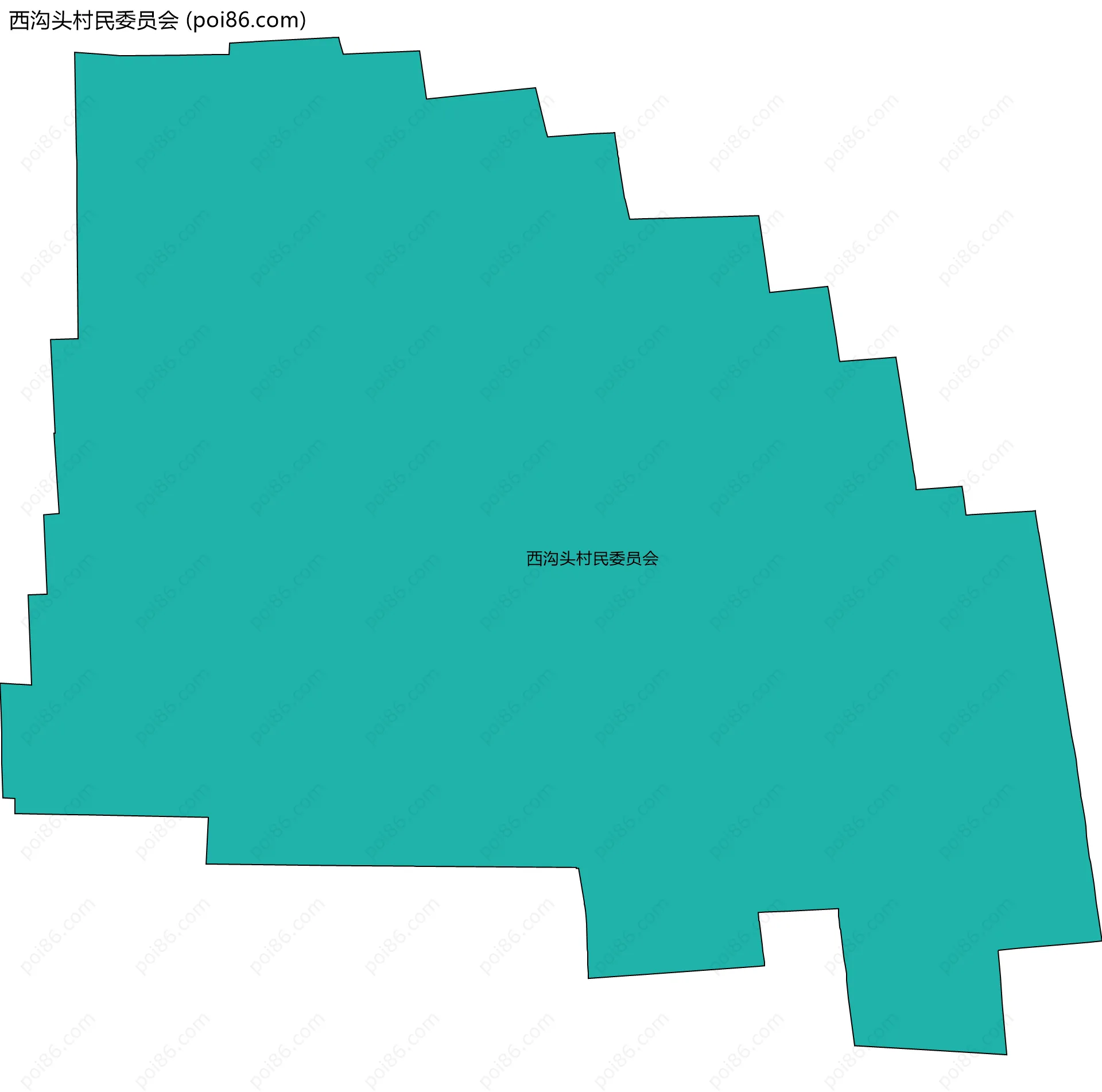 西沟头村民委员会边界地图