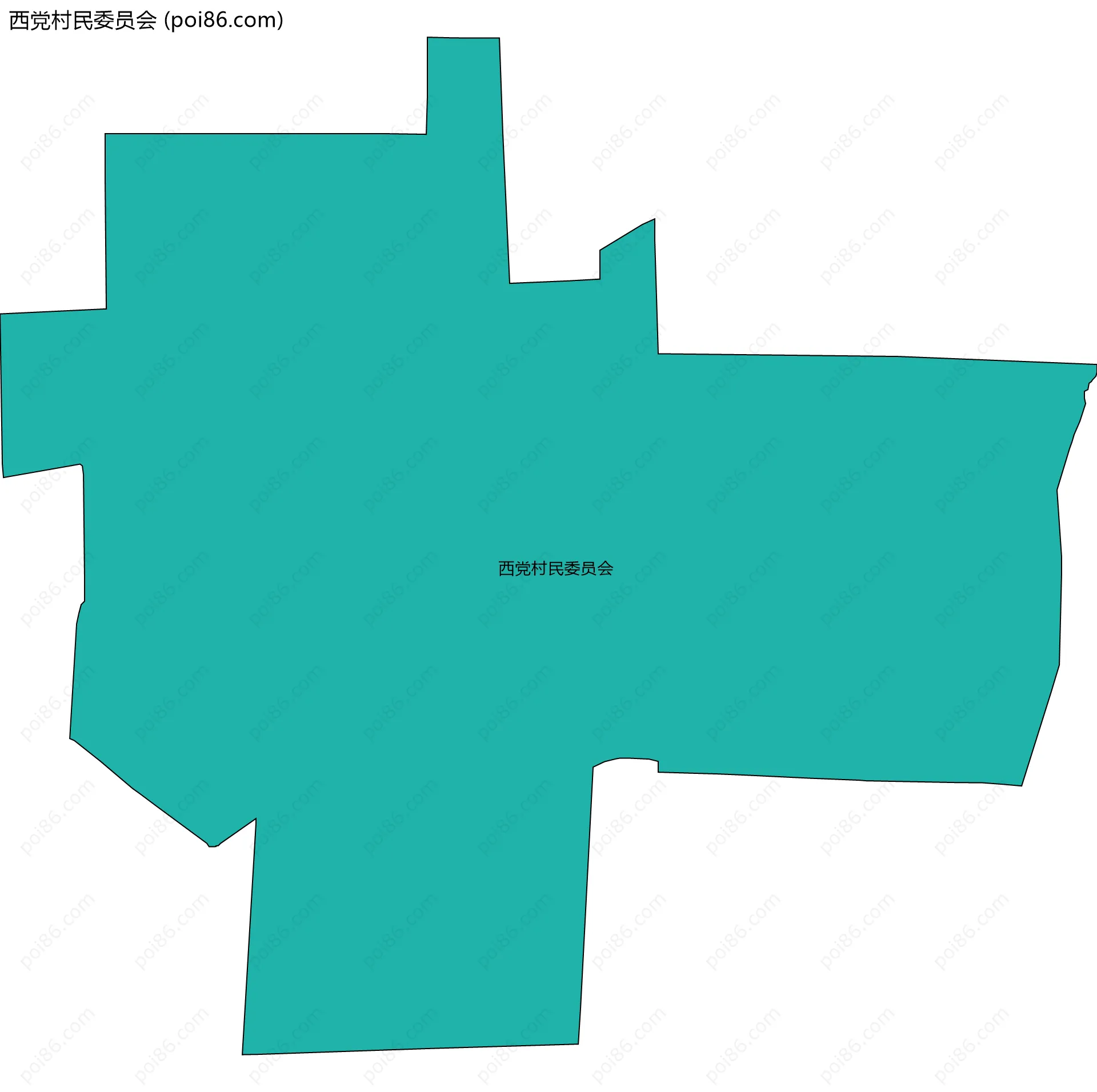 西党村民委员会边界地图