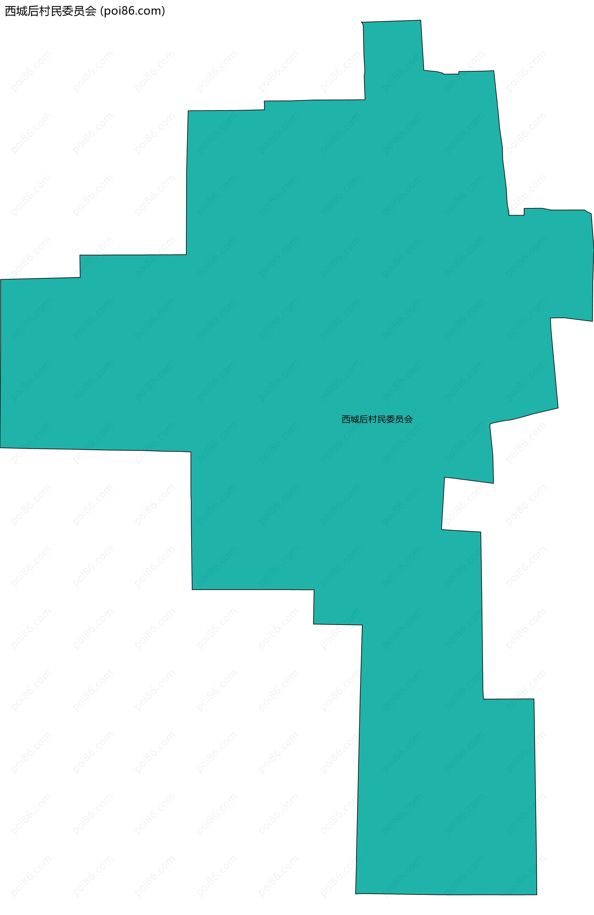 西城后村民委员会边界地图